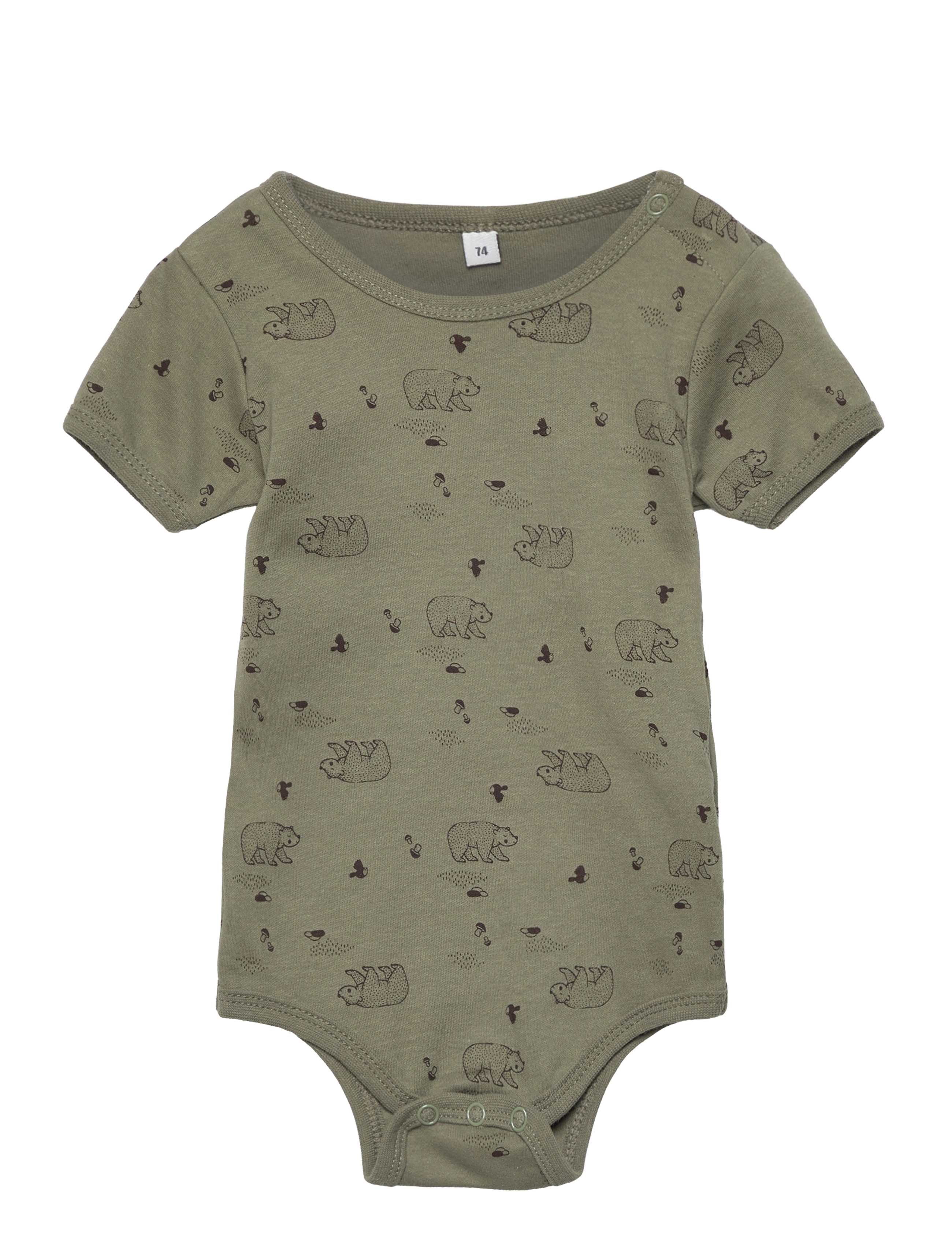Pippi - Body SS AO-printed (4-pack) - bodysetit - deep lichen green - 3
