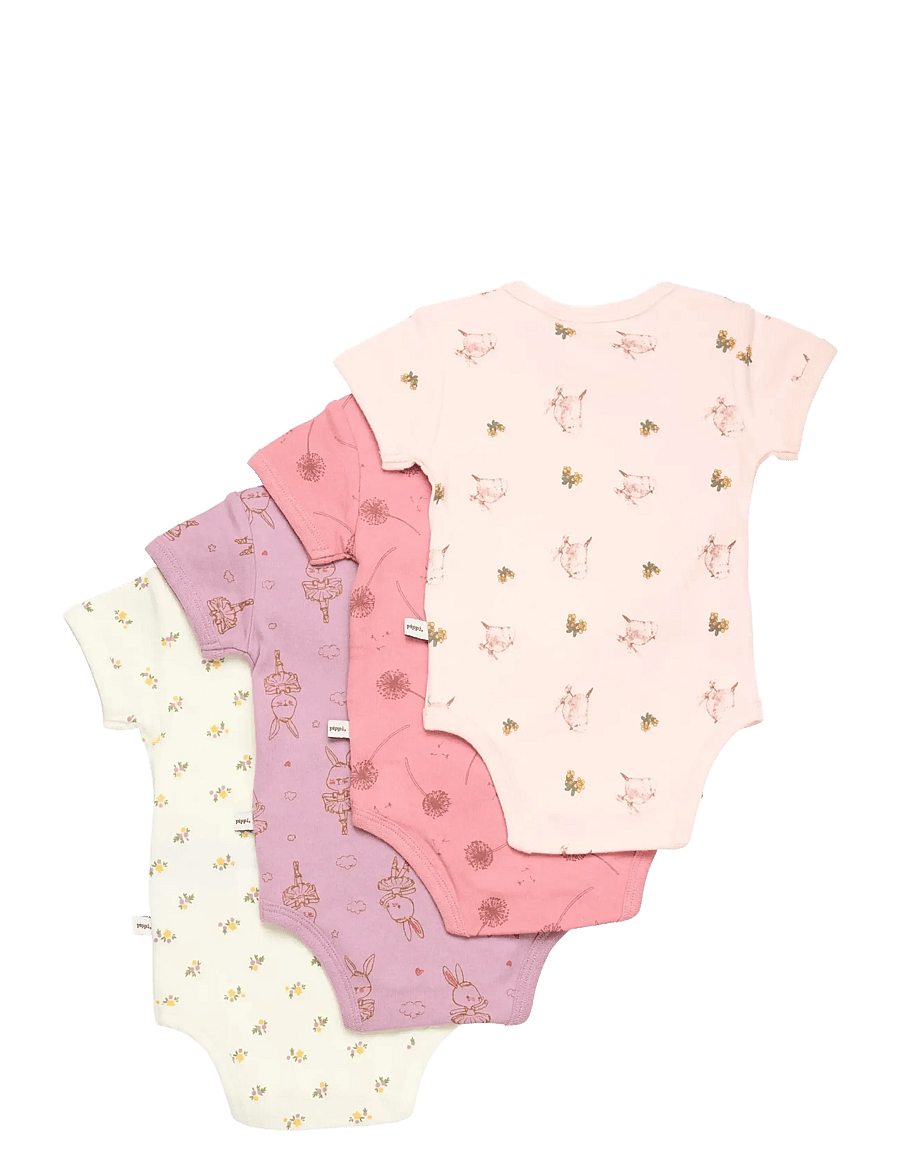 Pippi - Body SS AO-printed (4-pack) - multipack bodies - dusty rose - 1