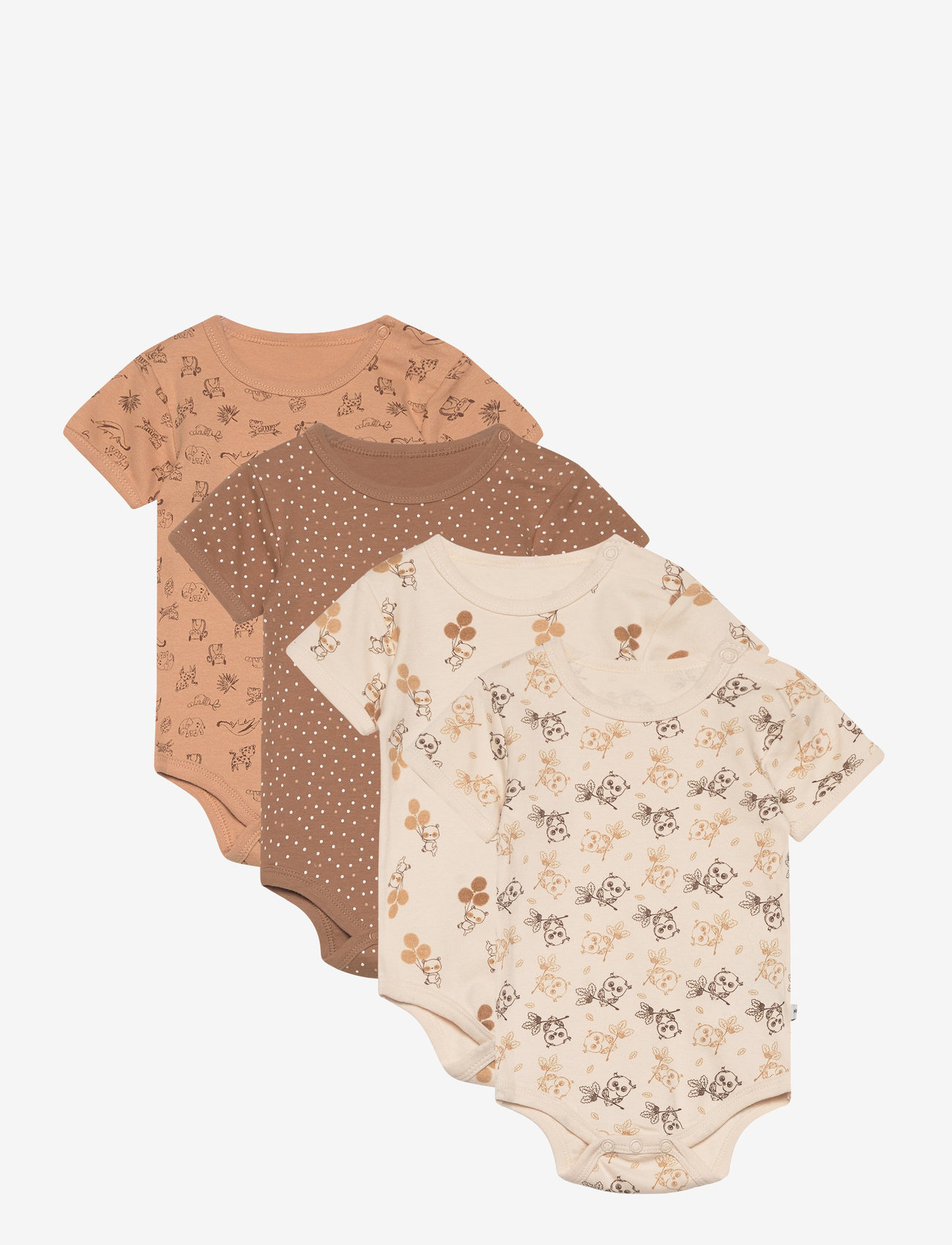 Pippi - Body SS AO-printed (4-pack) - julegaver under 300kr - whitecap gray - 0