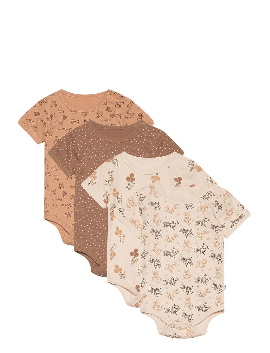 Pippi - Body SS AO-printed (4-pack) - multipack bodies - whitecap gray - 0