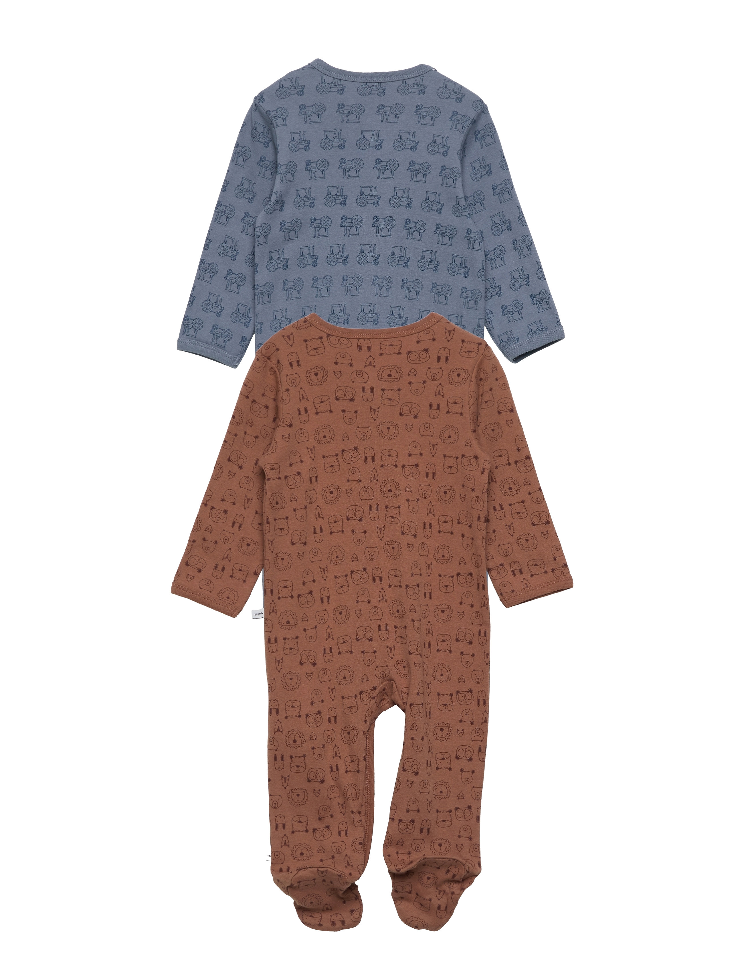 Pippi - Nightsuit w/f -buttons 2-pack - slaapoveralls - blue mirage - 1