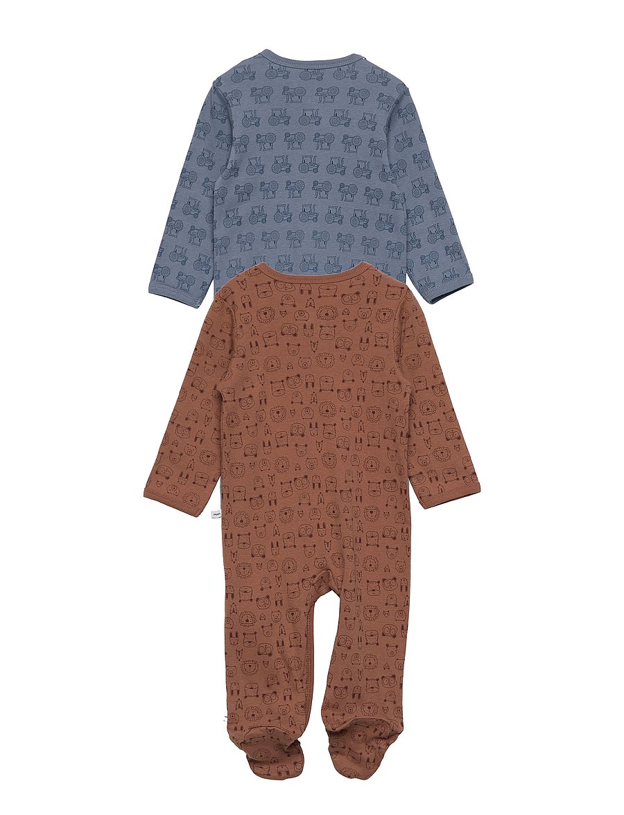 Pippi - Nightsuit w/f -buttons 2-pack - sovoveraller - blue mirage - 1
