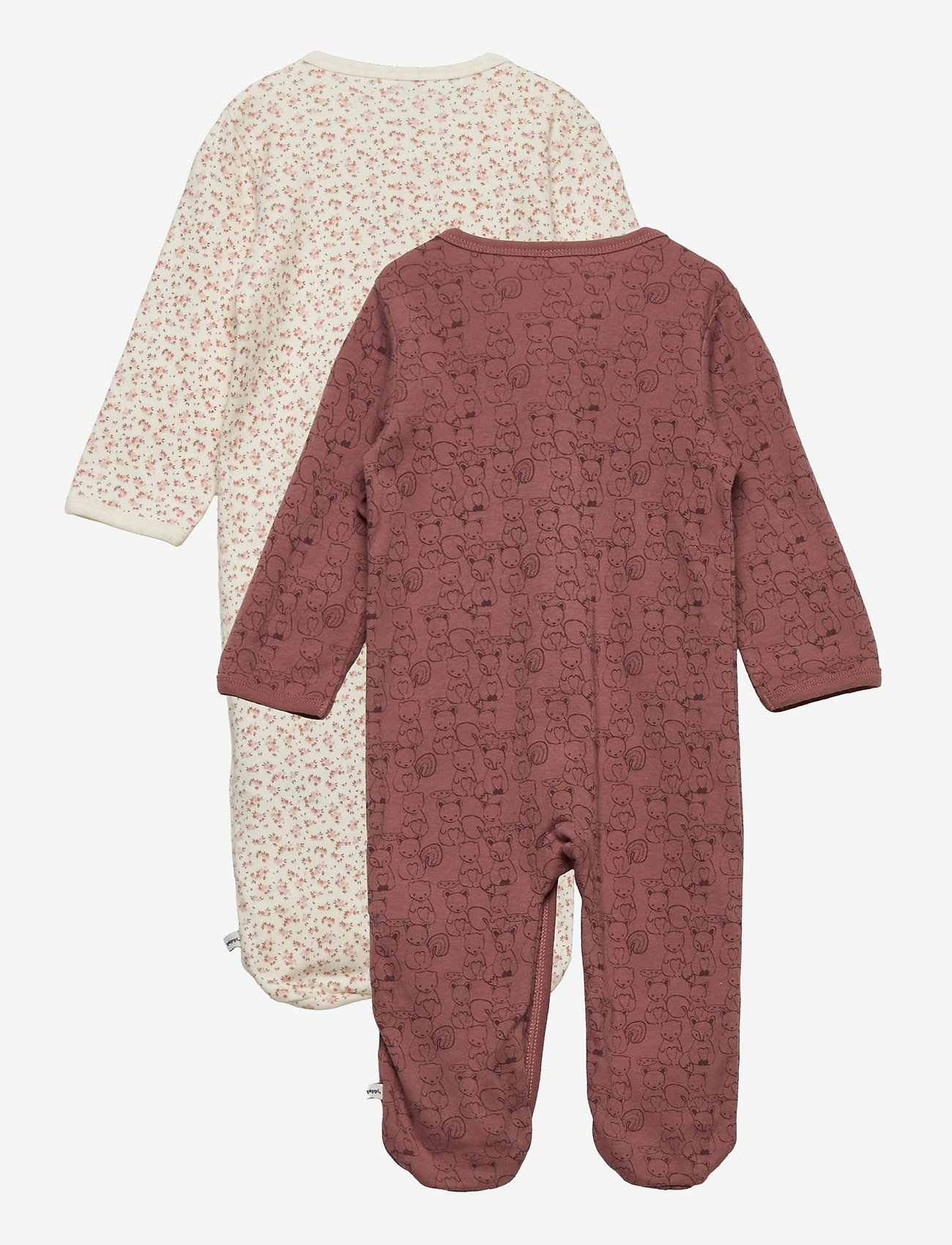 Pippi - Nightsuit w/f -buttons 2-pack - magamiskombinesoonid - burlwood - 2