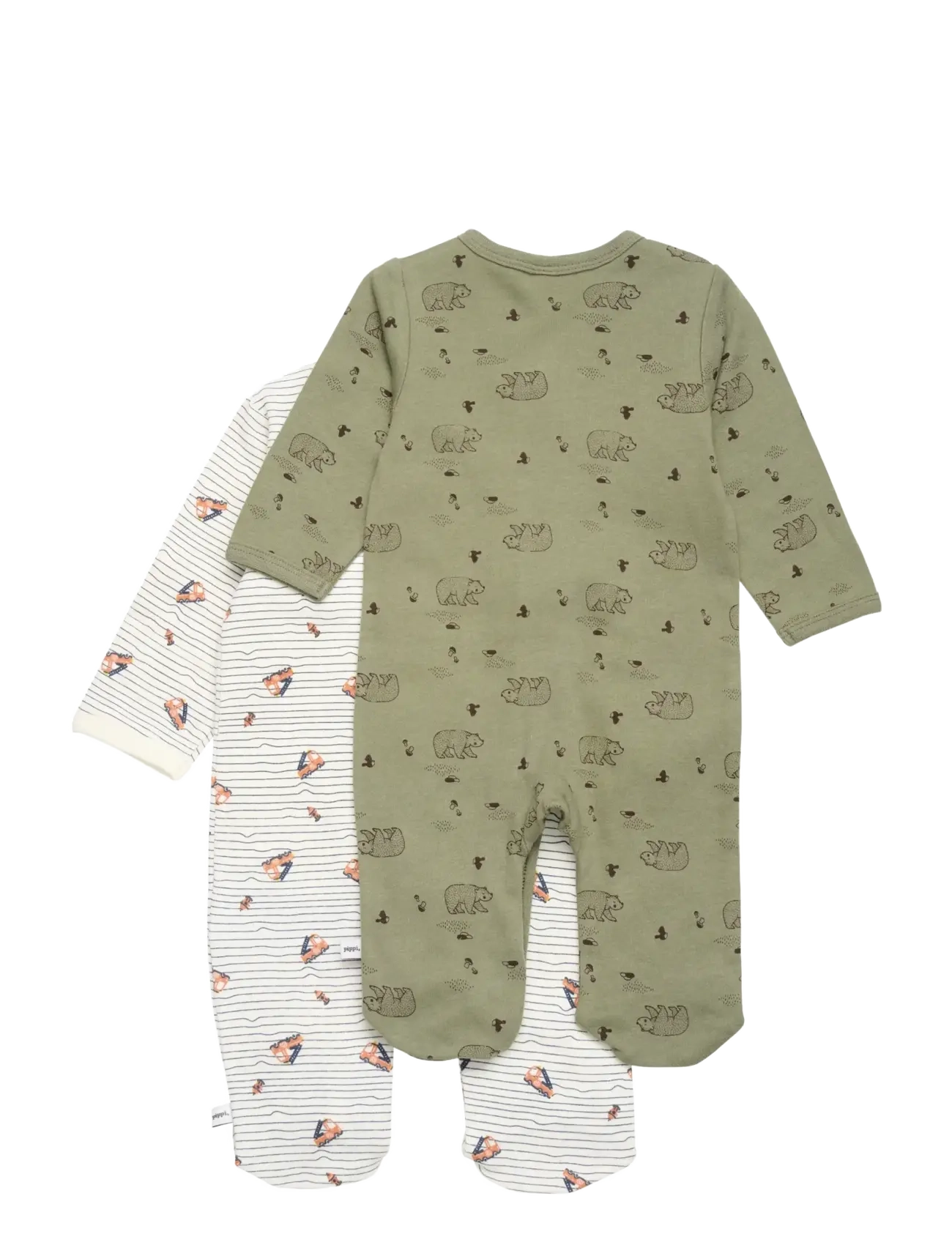 Pippi - Nightsuit w/f -buttons 2-pack - natdragter - deep lichen green - 1