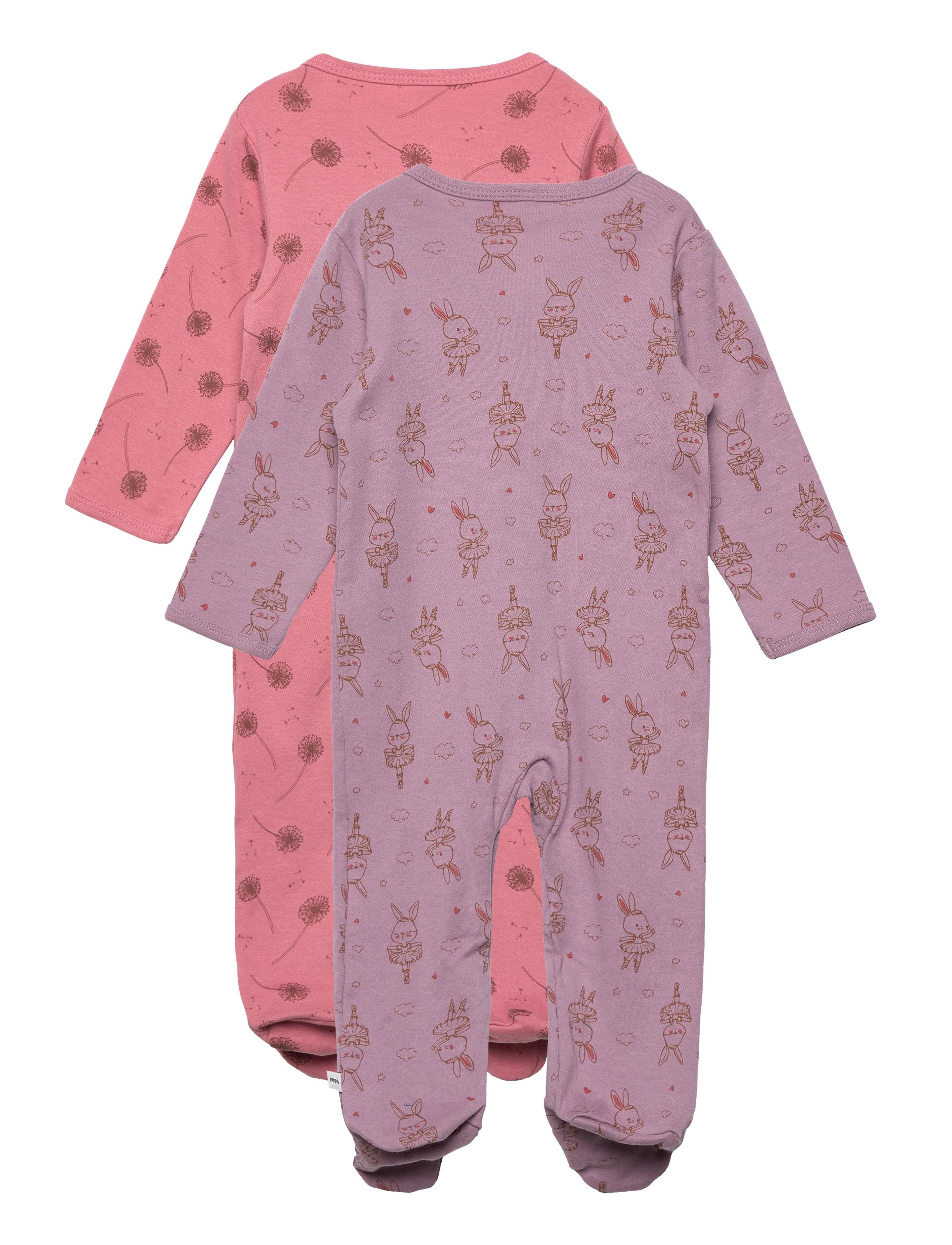 Pippi - Nightsuit w/f -buttons 2-pack - natdragter - dusty rose - 2