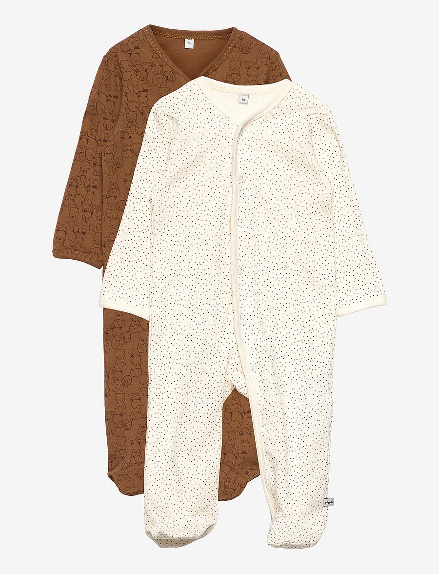 Pippi - Nightsuit w/f -buttons 2-pack - sovoveraller - tinsel - 0