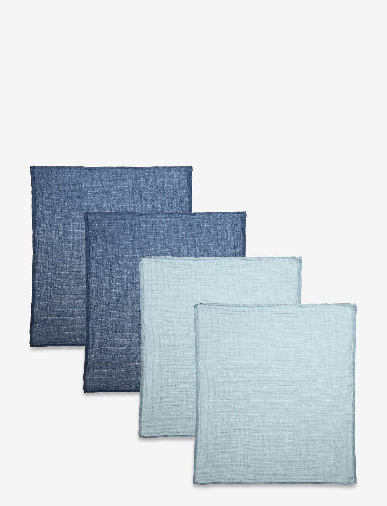 Pippi - Cloth Muslin solid (4-pack) - myjki muślinowe - baby blue - 0