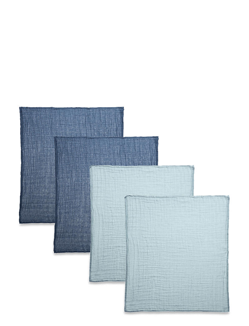 Pippi - Cloth Muslin solid (4-pack) - myjki muślinowe - baby blue - 0