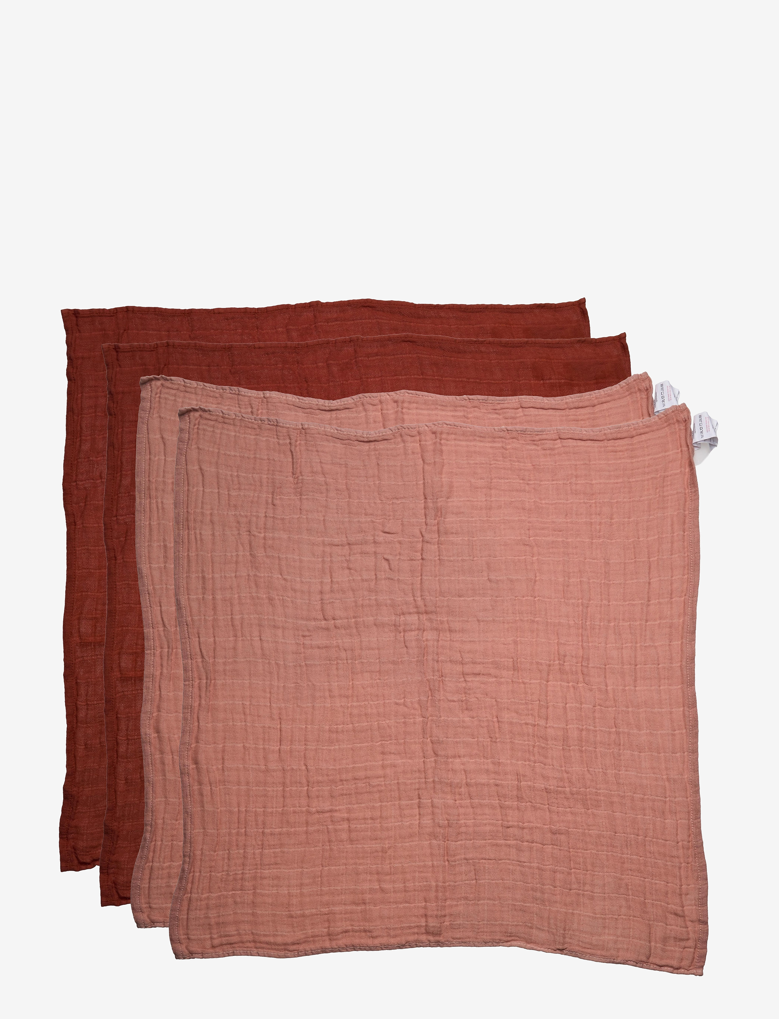 Pippi Organic Cloth Muslin (4-pack) - Klude - MISTY ROSE / red