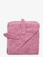Organic hooded towel - OLD ROSE