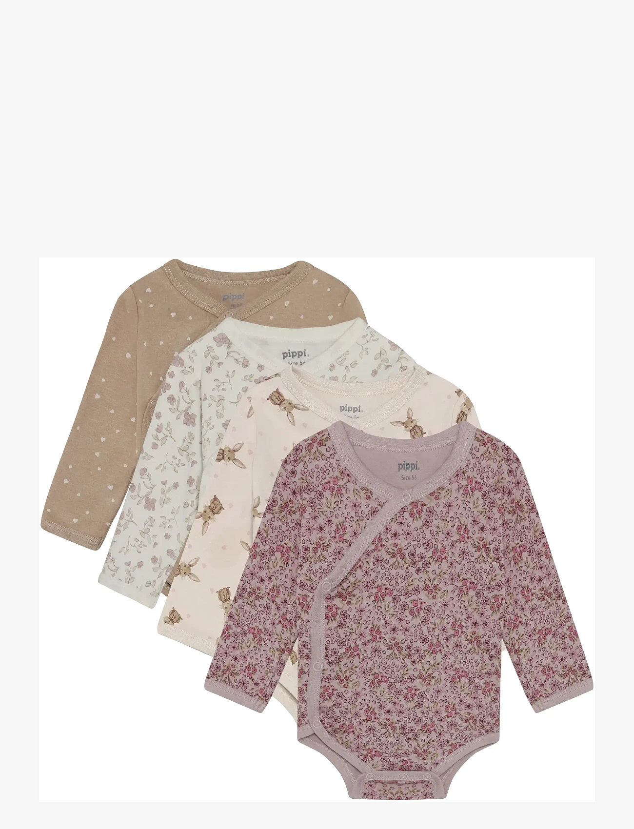 Pippi - Body Wrap AO-printed (4-pack) - bodyer i multipack - violet ice - 0