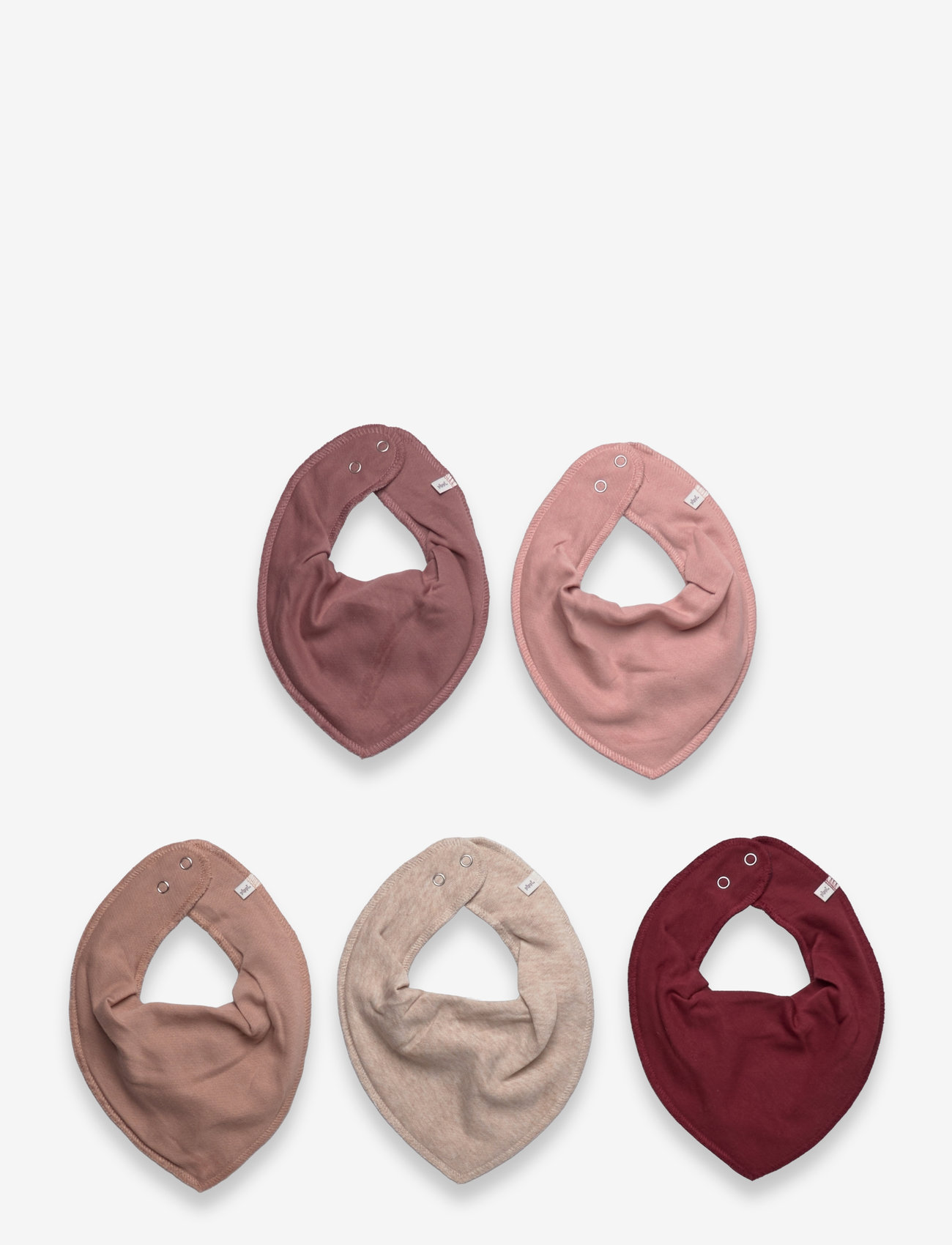Pippi - Bandana Bib - solid  (5-pack) - dry bibs - new maroon - 0