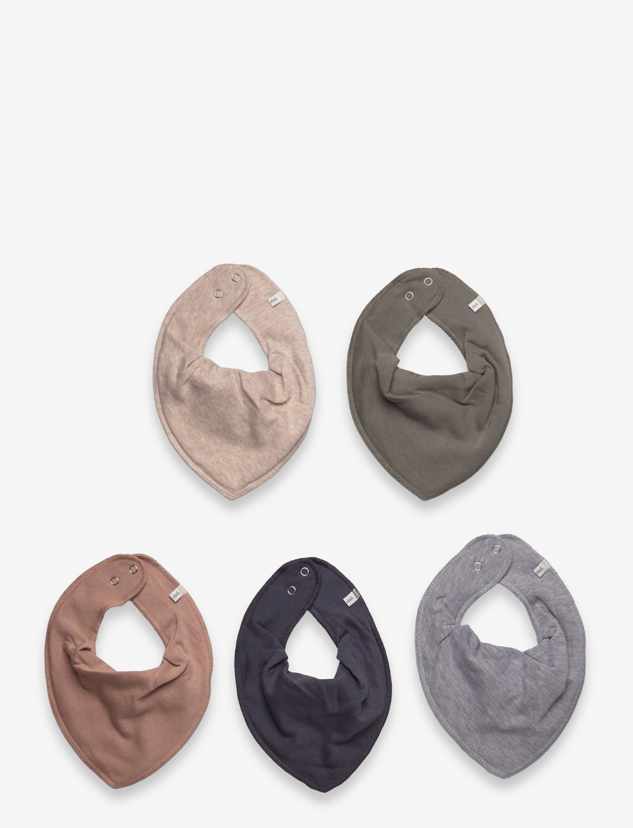 Pippi - Bandana Bib - solid  (5-pack) - laveste priser - vetiver - 0
