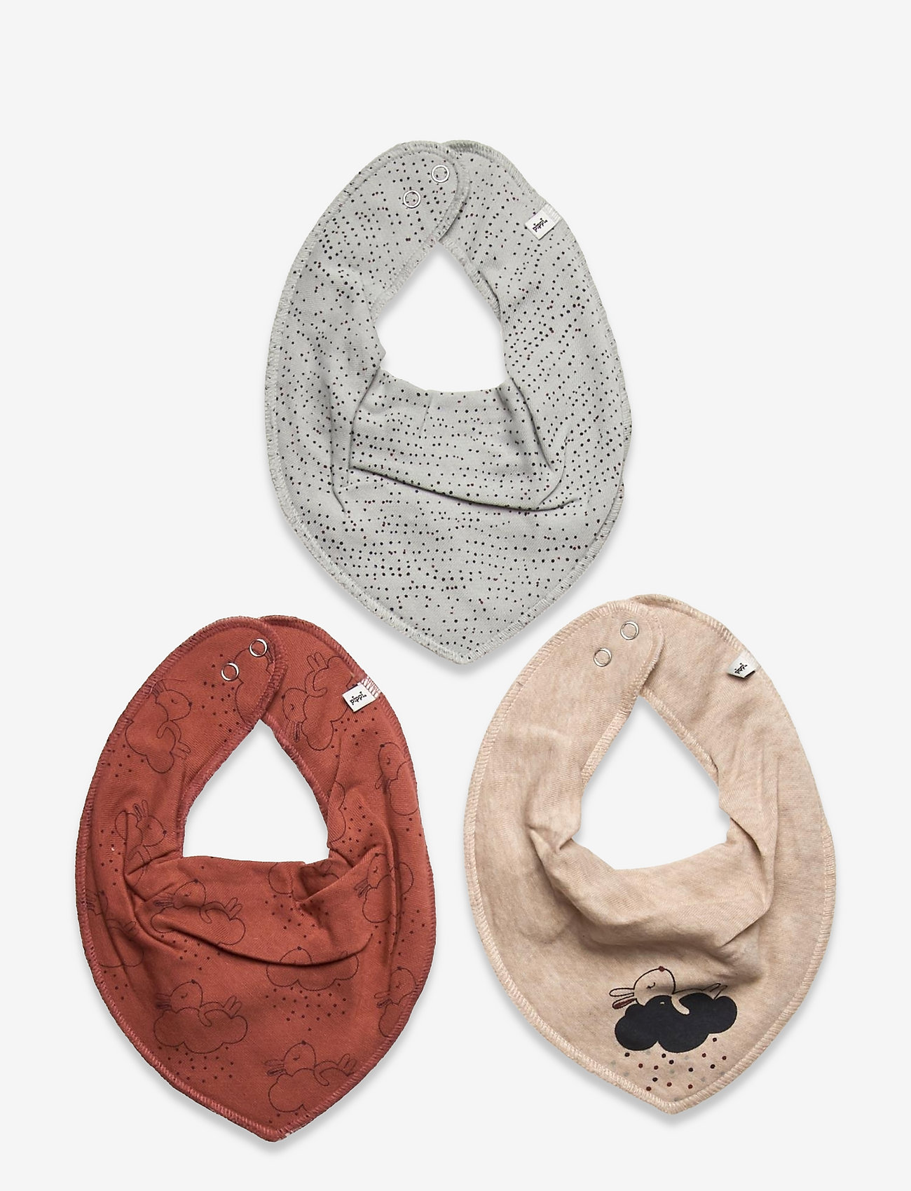 Pippi - Bandana Bib uni - AOP (3-pack) - redwood - 0