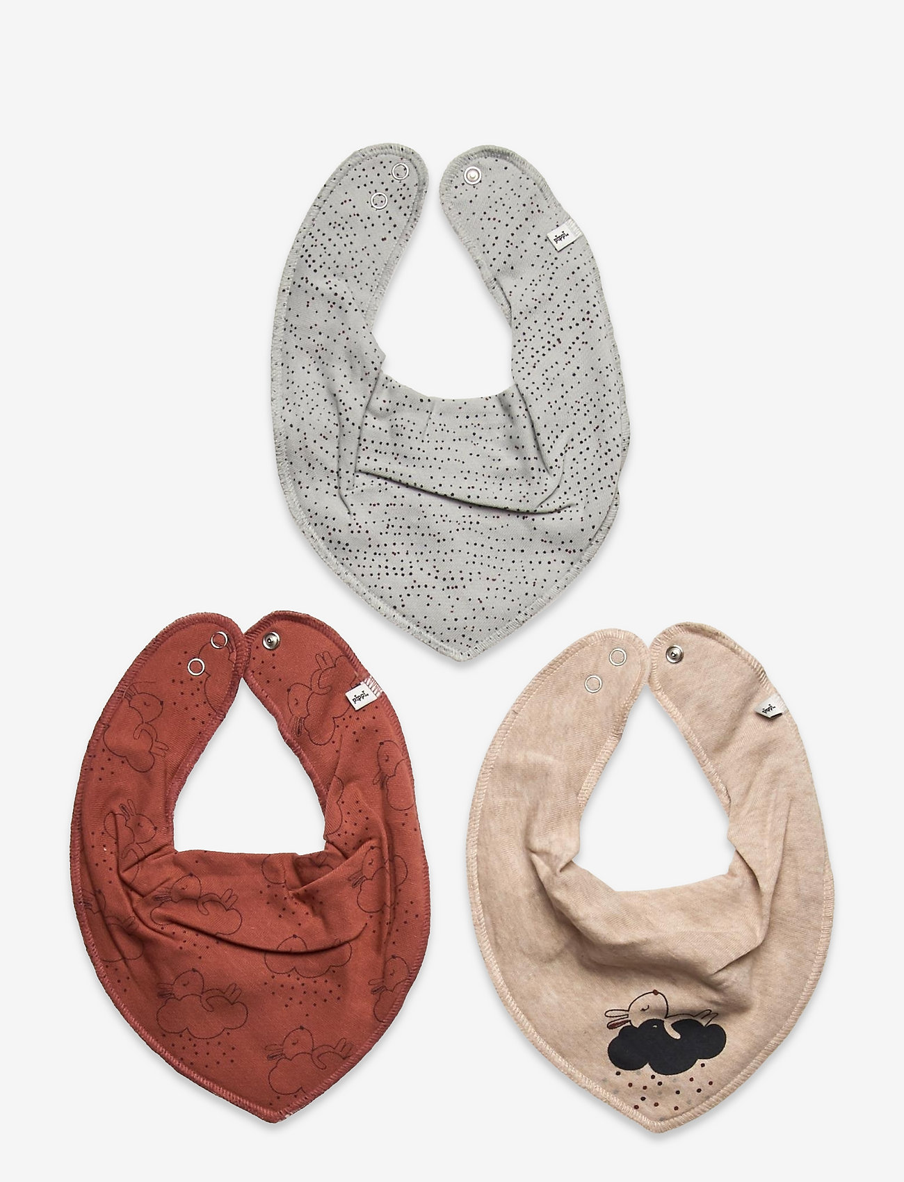 Pippi - Bandana Bib uni - AOP (3-pack) - redwood - 1