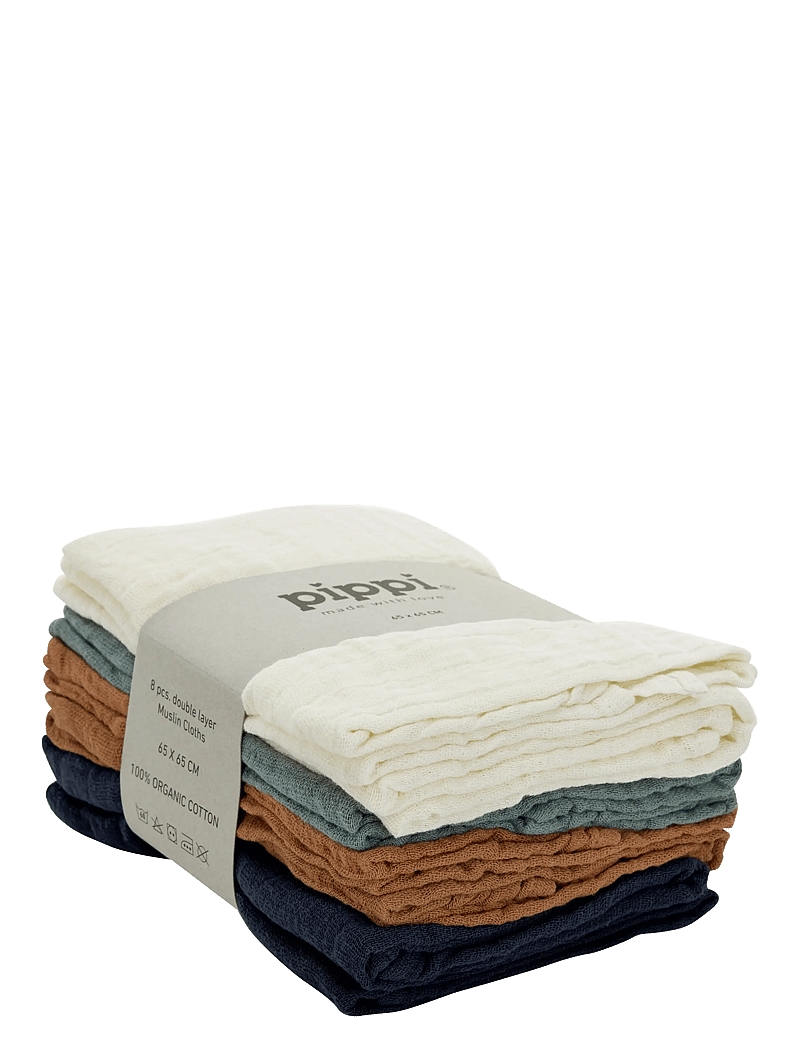 Pippi - Organic Muslin Cloth (8-pack) - die niedrigsten preise - dress blues - 1