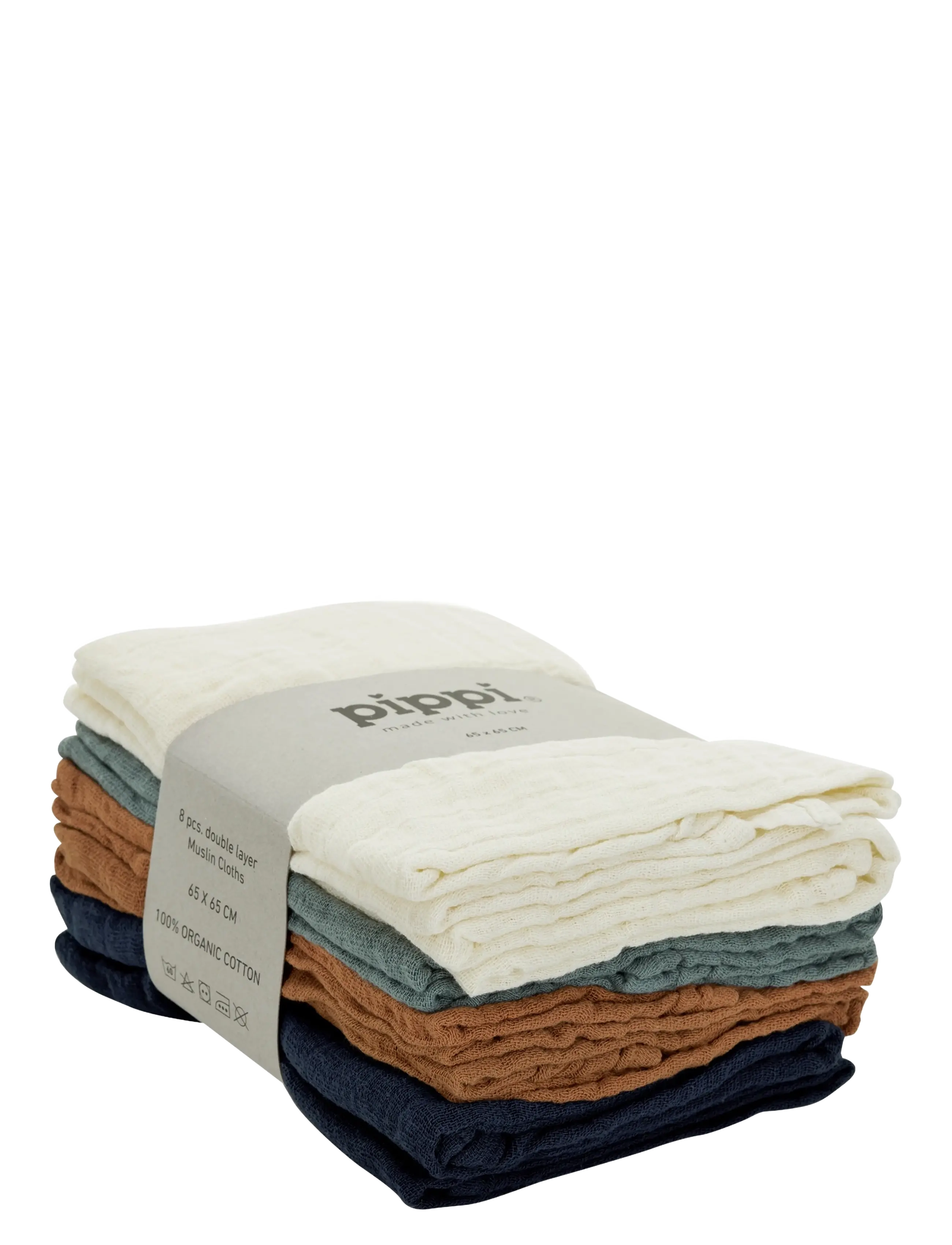 Pippi - Organic Muslin Cloth (8-pack) - madalaimad hinnad - dress blues - 1