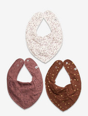 Pippi - Bandana Bib Girl -AOP (3-pack) - dregglisar - burlwood - 1