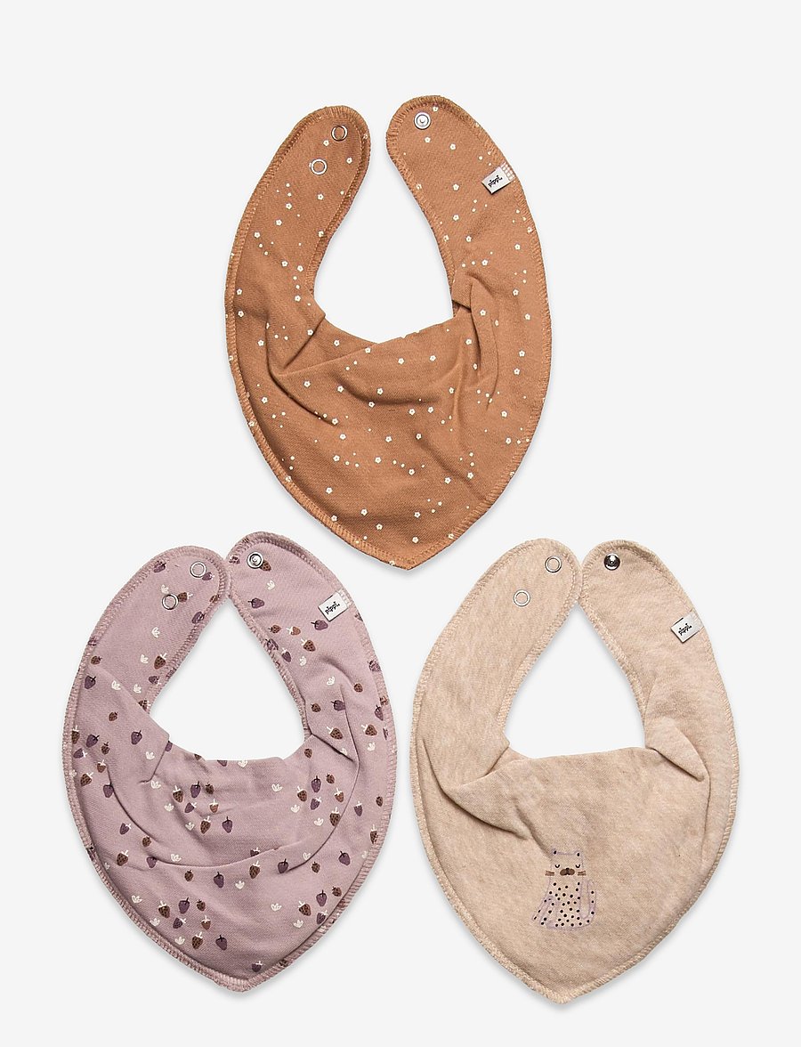 Pippi - Bandana Bib Girl -AOP (3-pack) - laveste priser - violet ice - 1