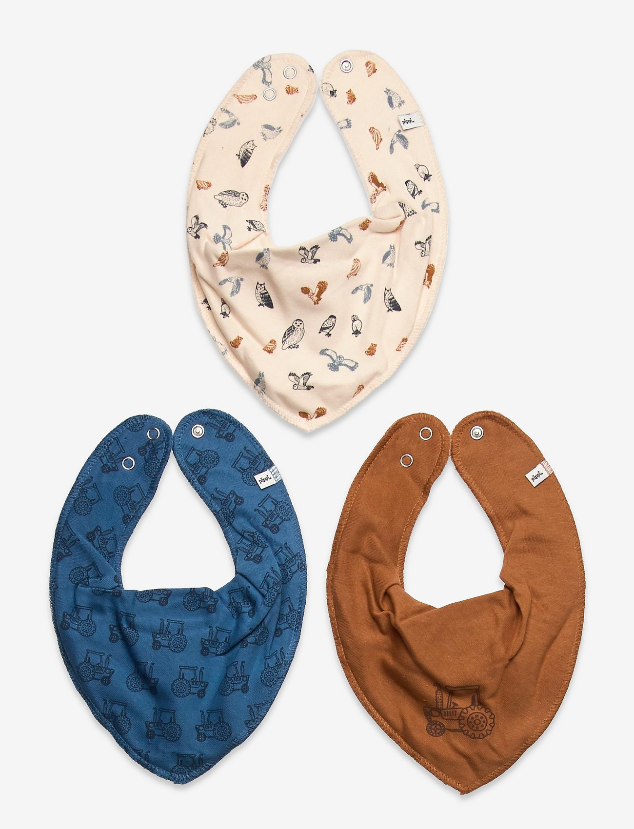 Pippi - Bandana Bib Boy -AOP (3-pack) - dry bibs - vallarta blue - 1