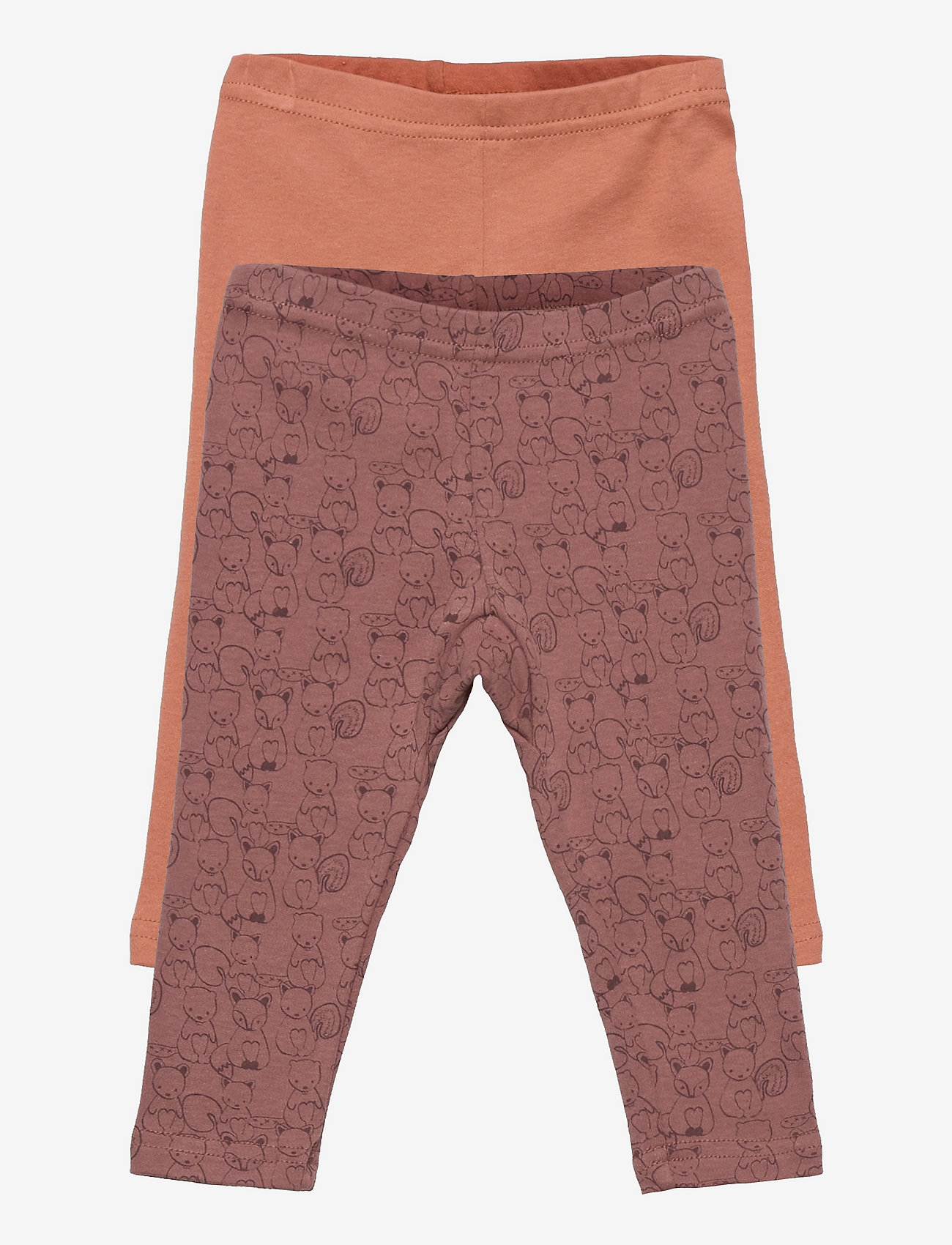 Pippi - Leggings w.AOP (2-pack) - flerpack leggings - burlwood - 0