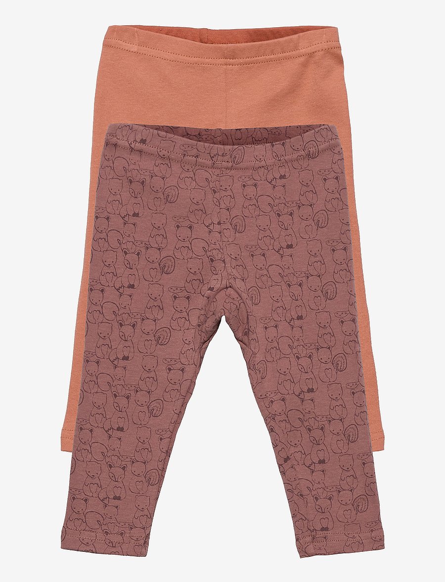Pippi - Leggings w.AOP (2-pack) - underdelar i multipack - burlwood - 0