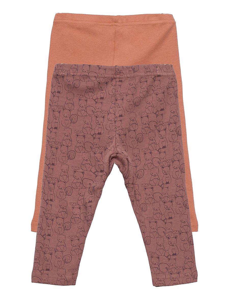 Pippi - Leggings w.AOP (2-pack) - underdelar i multipack - burlwood - 1
