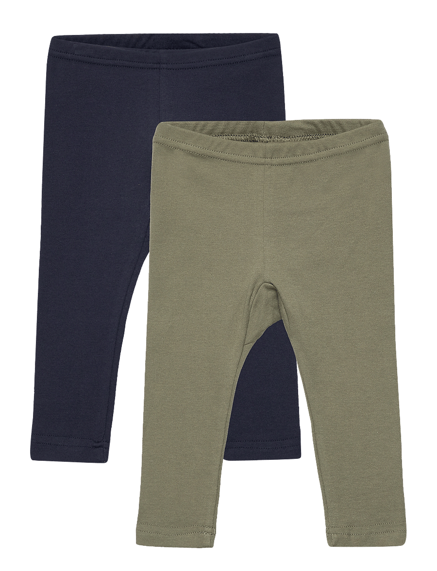 Pippi - Leggings w.AOP (2-pack) - tamprių rinkiniai - deep lichen green - 0