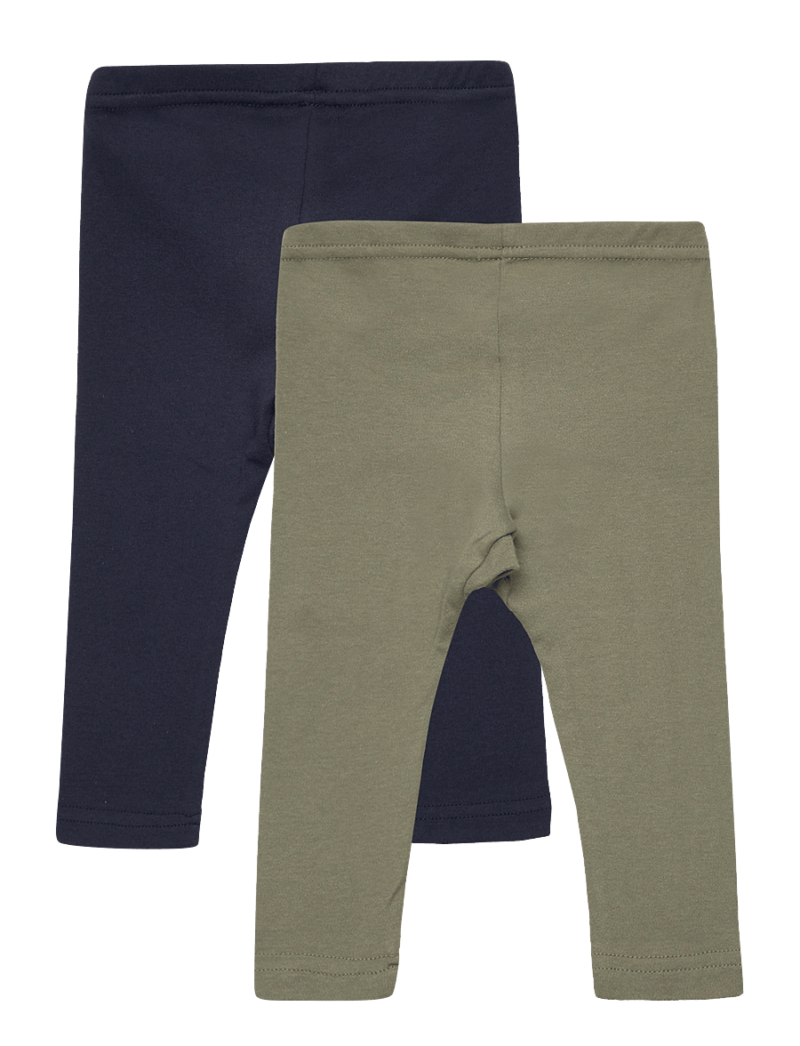 Pippi - Leggings w.AOP (2-pack) - tamprių rinkiniai - deep lichen green - 1