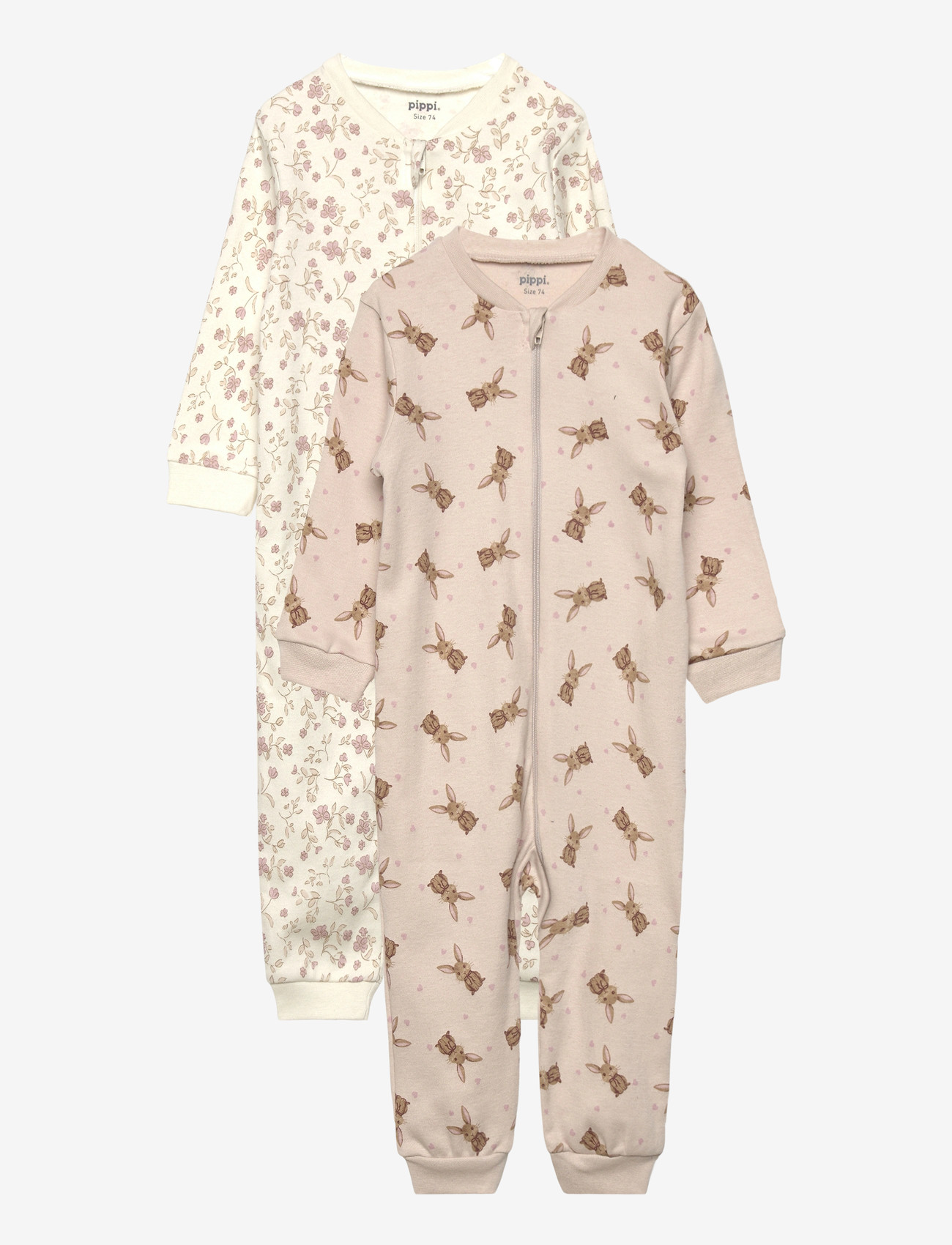 Pippi - Nightsuit -zipper (2-pack) - natdragter - violet ice - 0