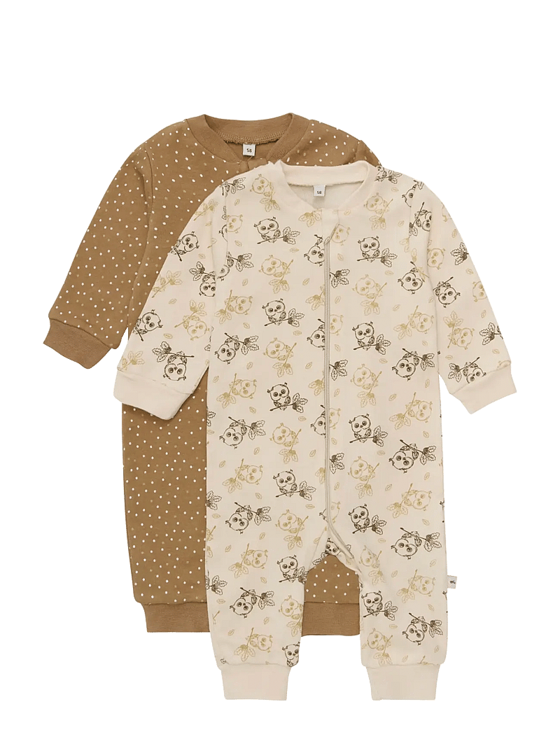 Pippi - Nightsuit -zipper (2-pack) - sovoveraller - whitecap gray - 0
