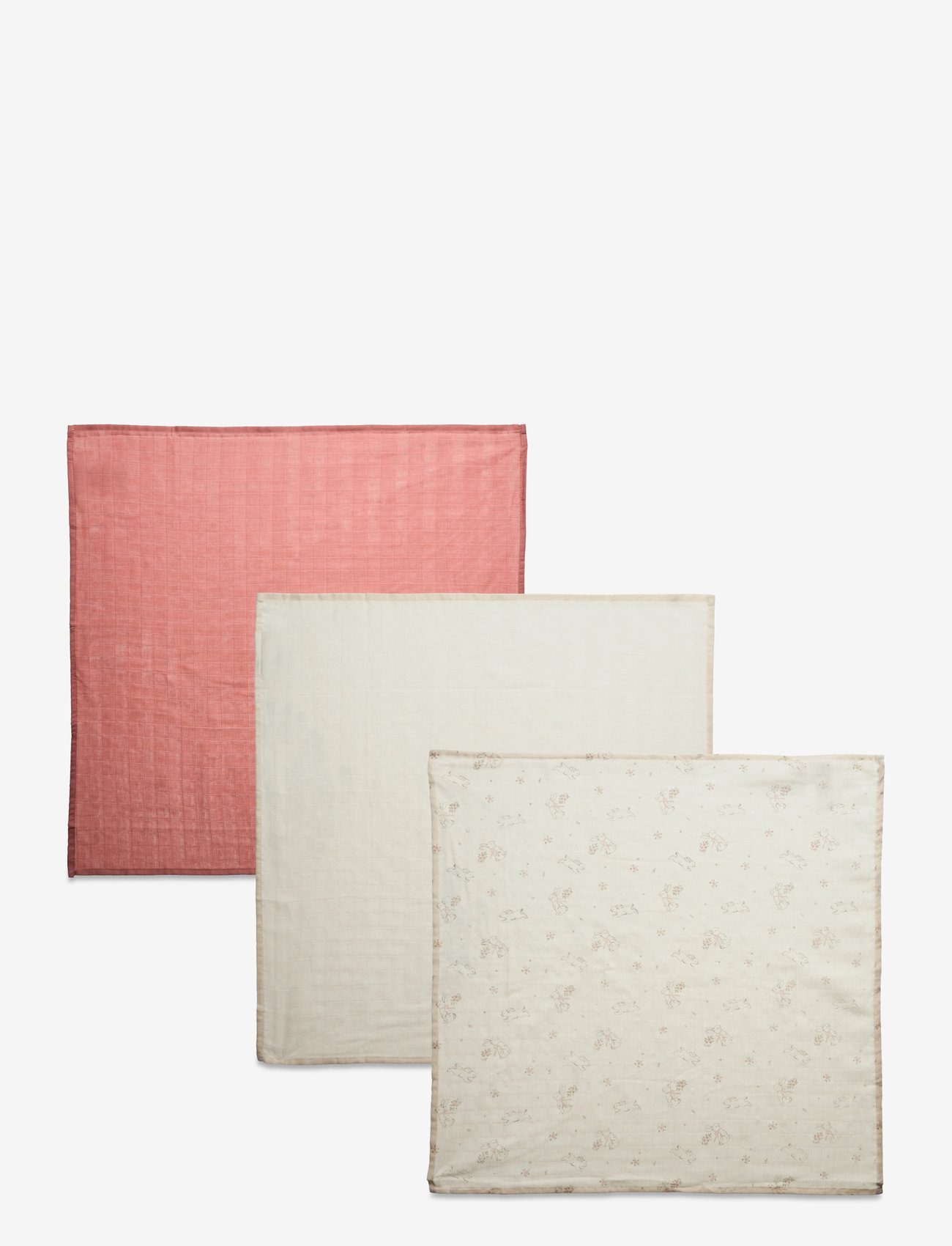 Pippi - Organic Muslin Cloth (3-pack) - linges en mousseline - rose tan - 2