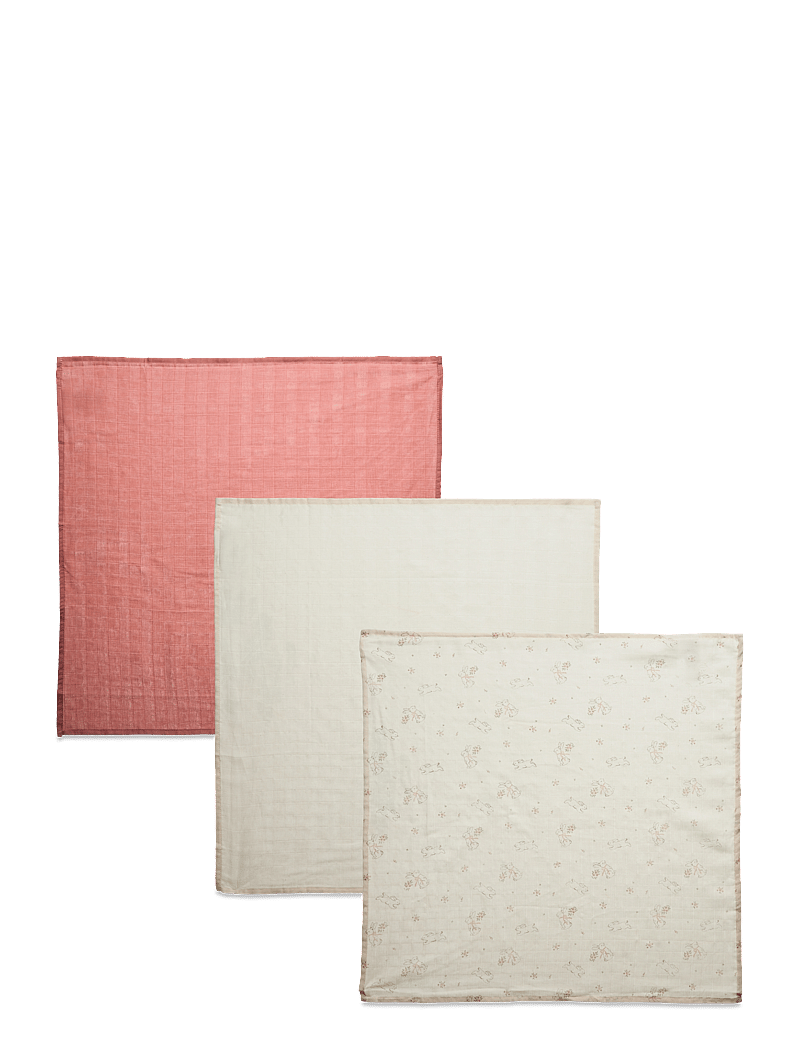 Pippi - Organic Muslin Cloth (3-pack) - linges en mousseline - rose tan - 2