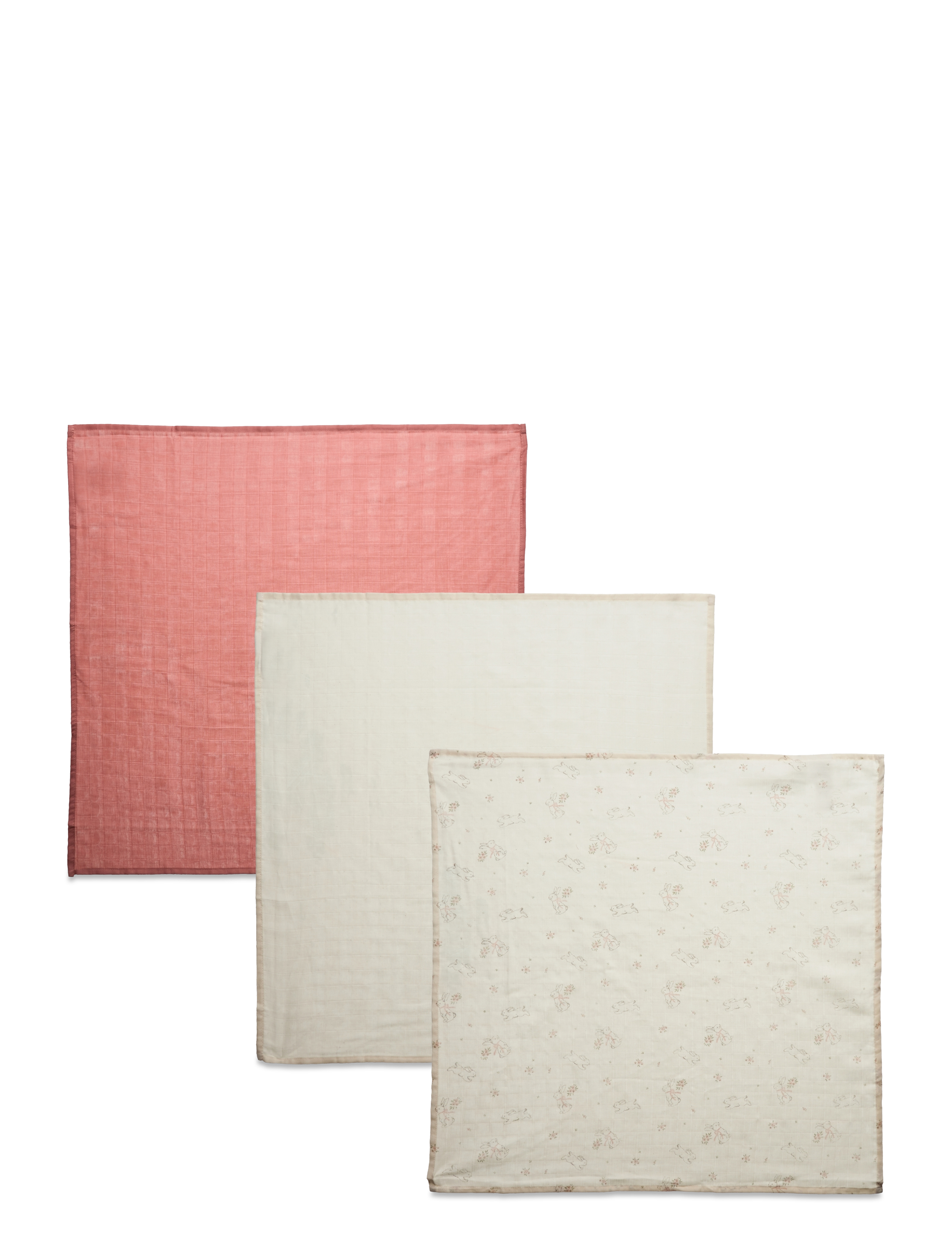 Pippi - Organic Muslin Cloth (3-pack) - musselinklude - rose tan - 2
