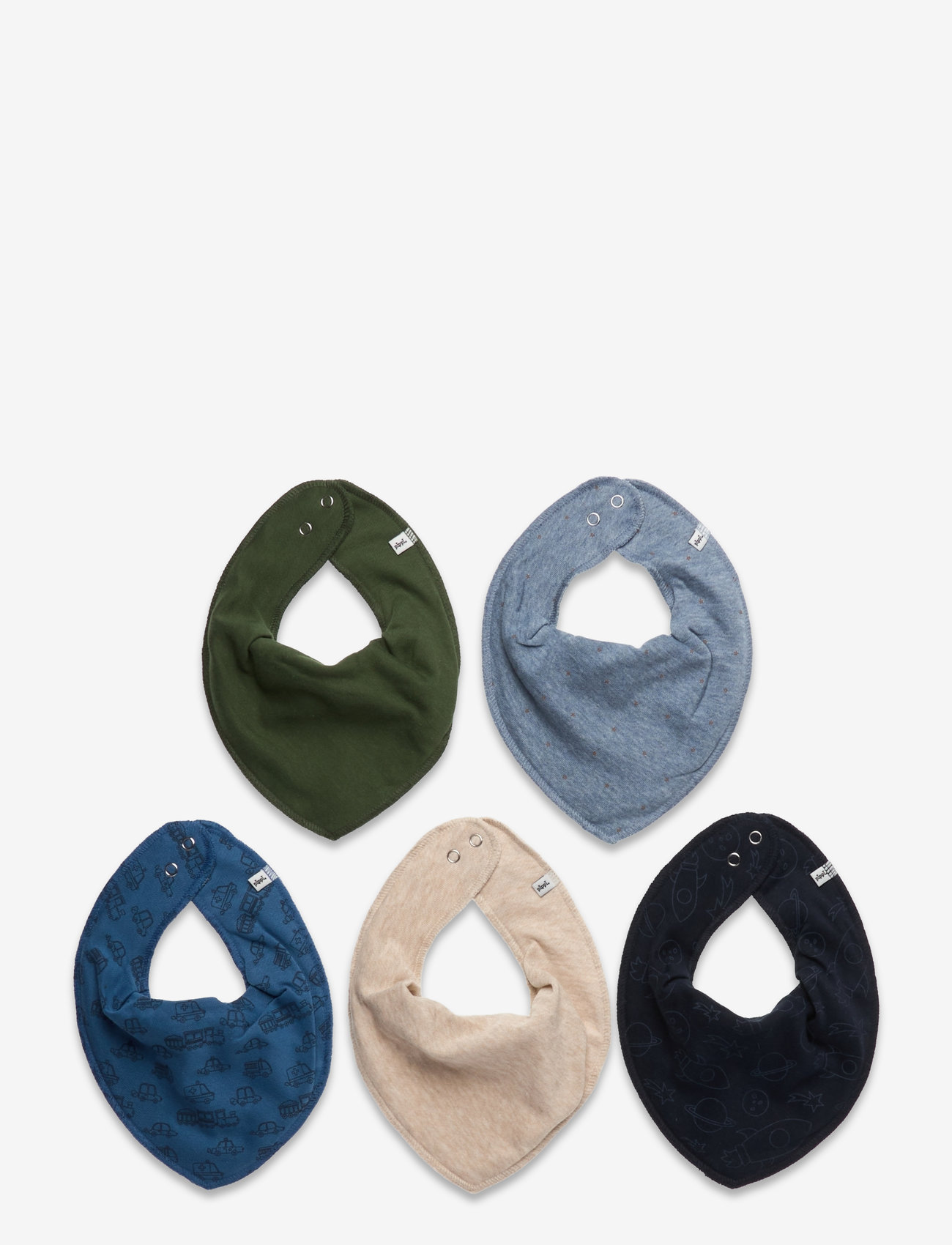 Pippi - Bandana Bib (5-pack) - dry bibs - ashley blue - 0