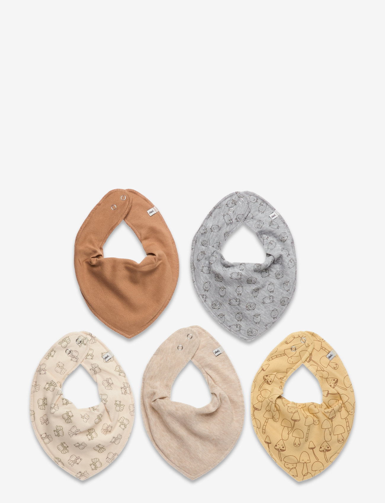 Pippi - Bandana Bib (5-pack) - hagesmækker - straw - 0