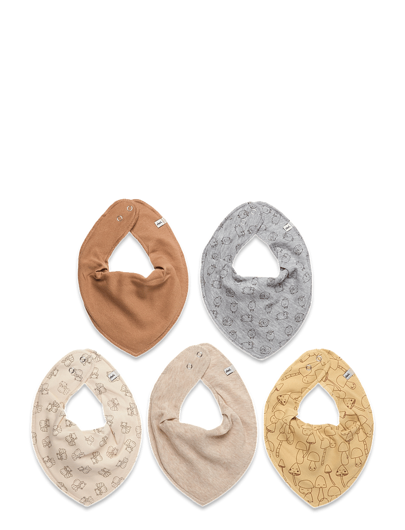 Pippi - Bandana Bib (5-pack) - hagesmækker - straw - 0