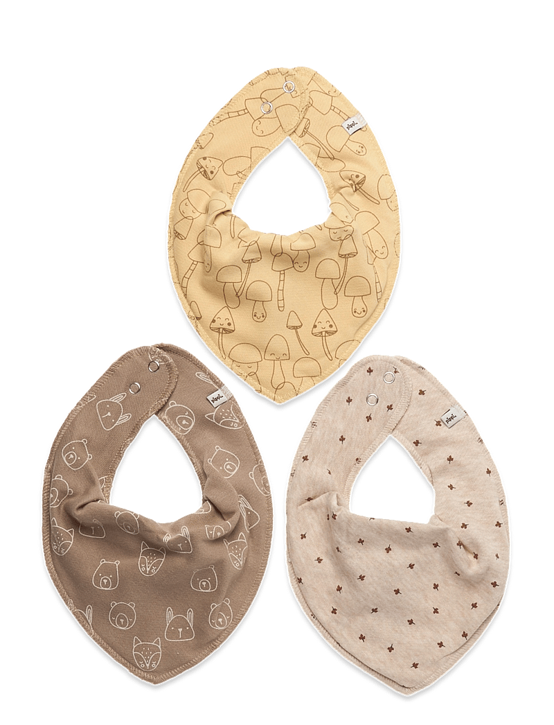 Pippi - Bandana Bib Uni -AOP (3-pack) - die niedrigsten preise - straw - 0