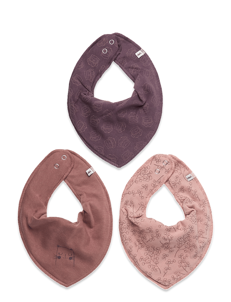 Pippi - Bandana Bib Girl -AOP (3-pack) - die niedrigsten preise - burlwood - 0