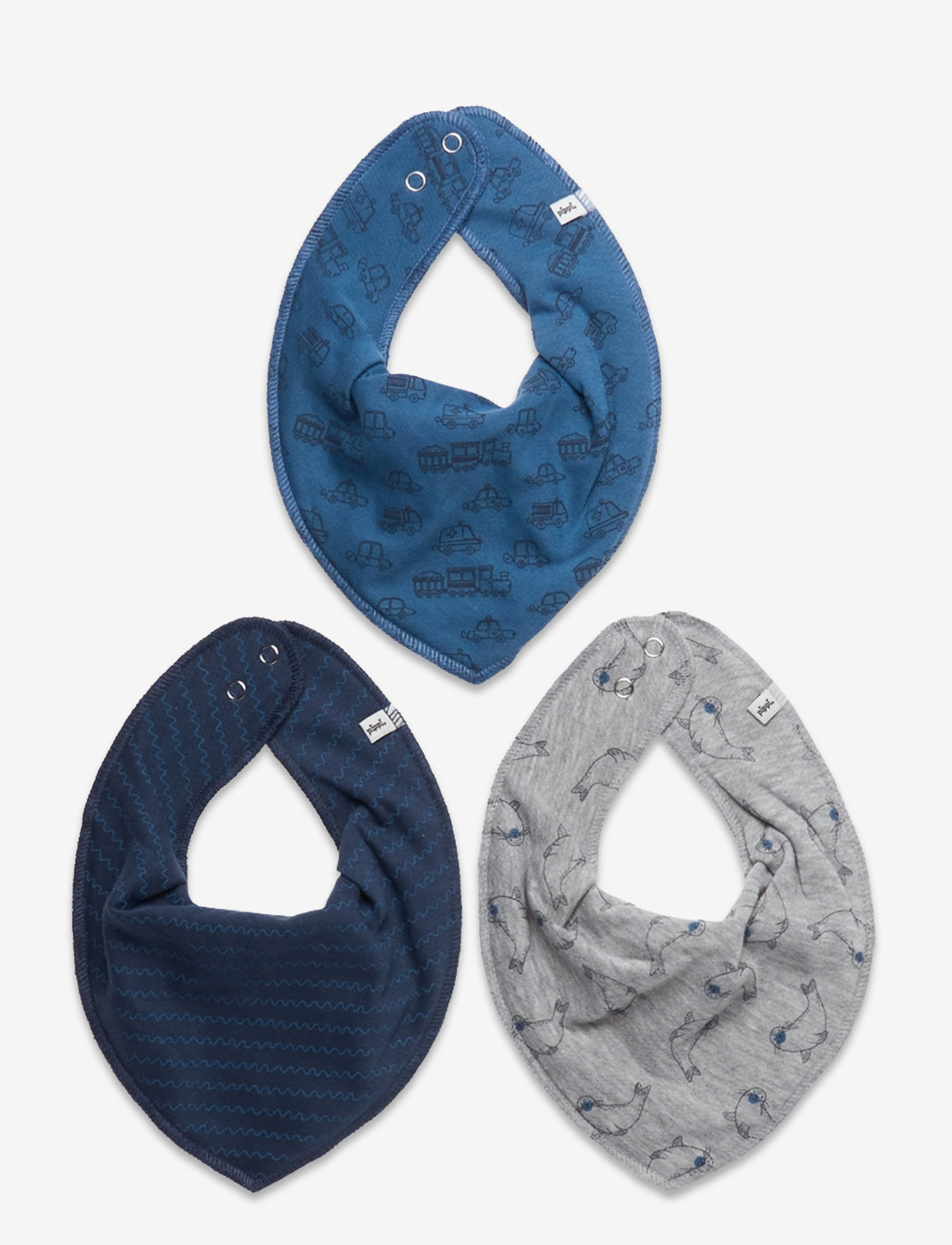 Pippi - Bandana Bib Boy -AOP (3-pack) - slabbertjes - vallarta blue - 0