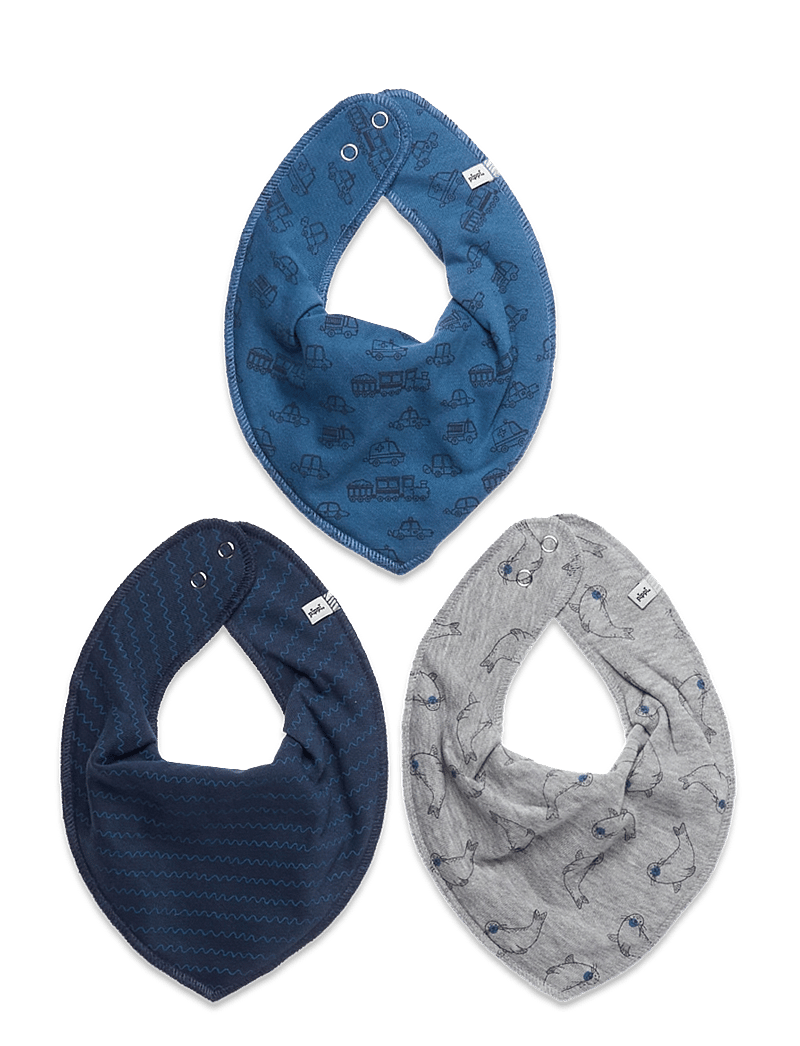 Pippi - Bandana Bib Boy -AOP (3-pack) - slabbertjes - vallarta blue - 0