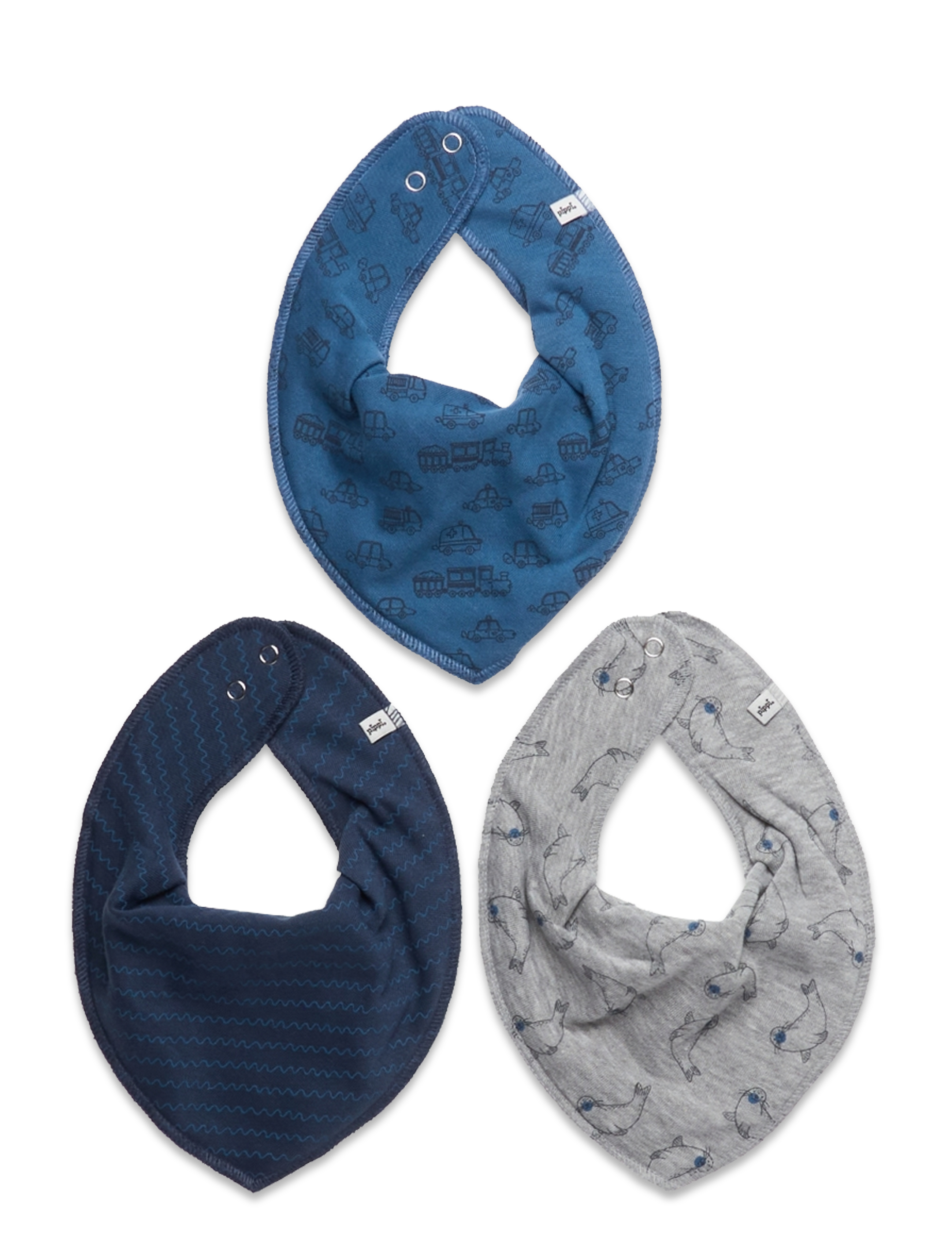 Pippi Bandana Bib Boy -AOP (3-pack) - Tervis ja hügieen - VALLARTA BLUE / blue