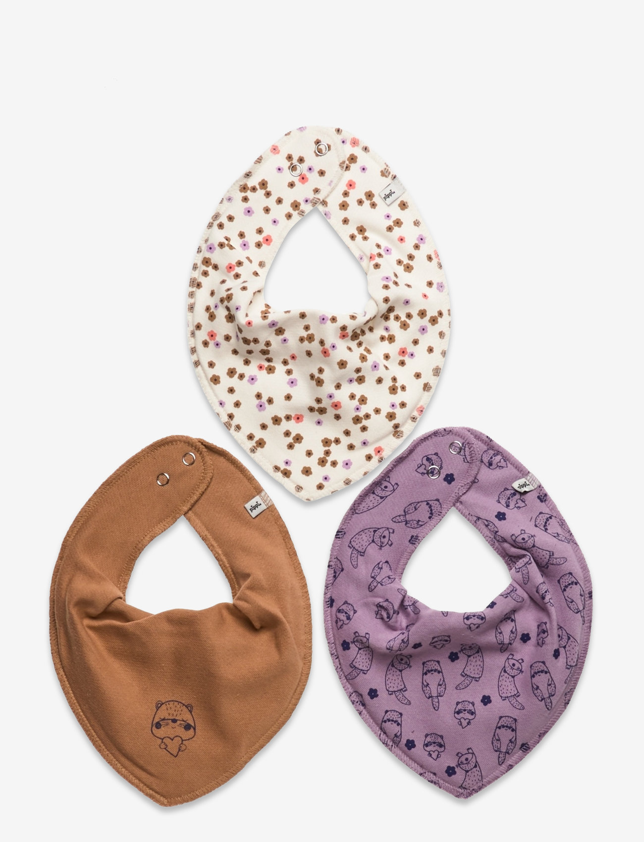 Pippi - Bandana Bib Girl -AOP (3-pack) - lätzchen - orkide - 0