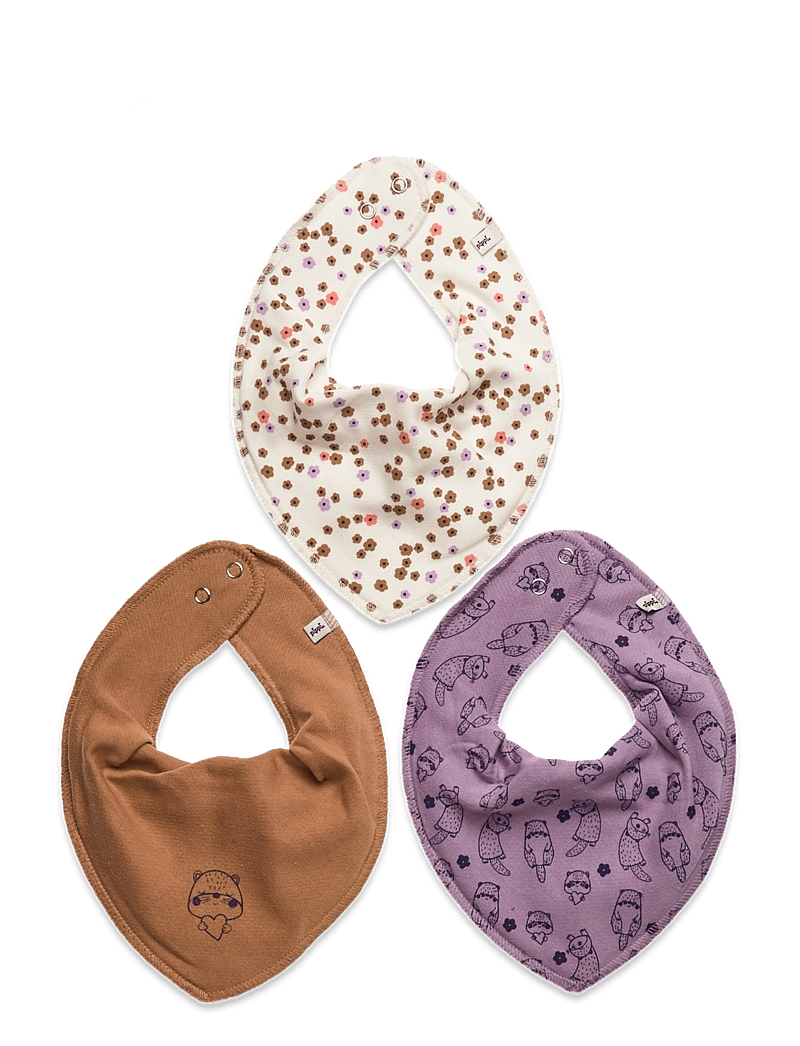 Pippi - Bandana Bib Girl -AOP (3-pack) - lätzchen - orkide - 0