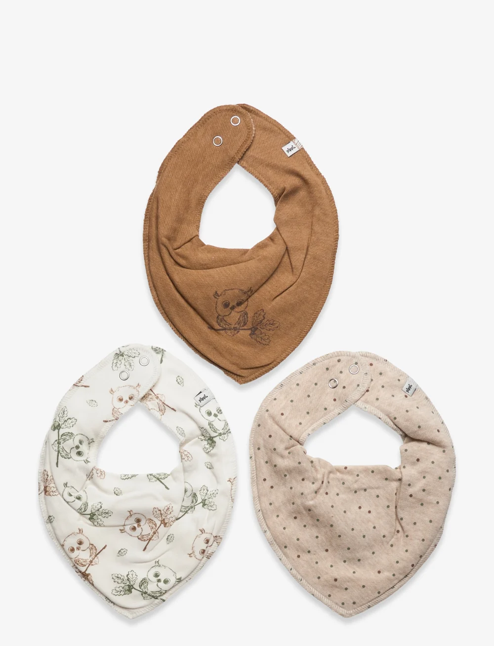 Pippi - Bandana Bib Uni -AOP (3-pack) - lätzchen - toasted coconut - 0