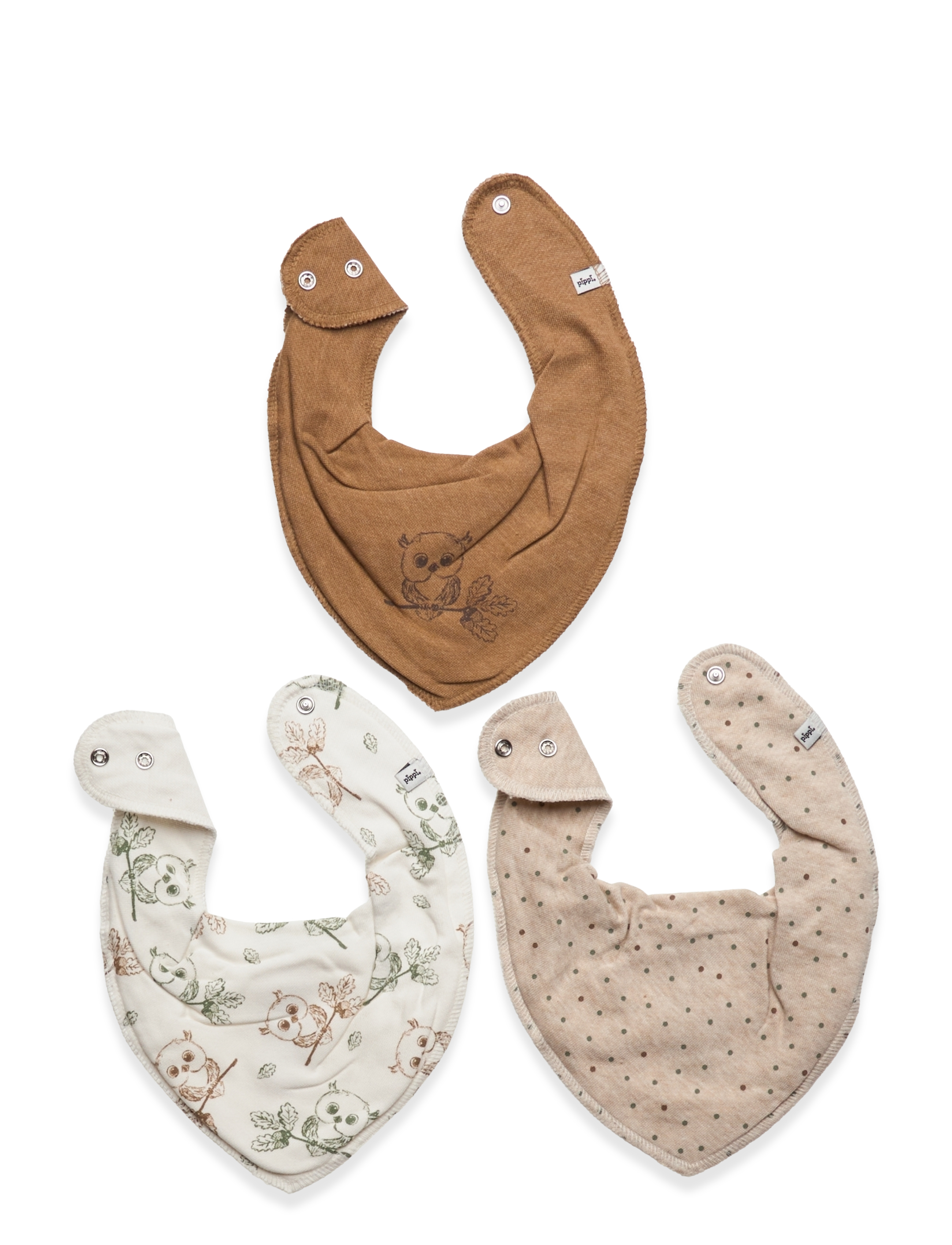 Pippi - Bandana Bib Uni -AOP (3-pack) - lätzchen - toasted coconut - 1