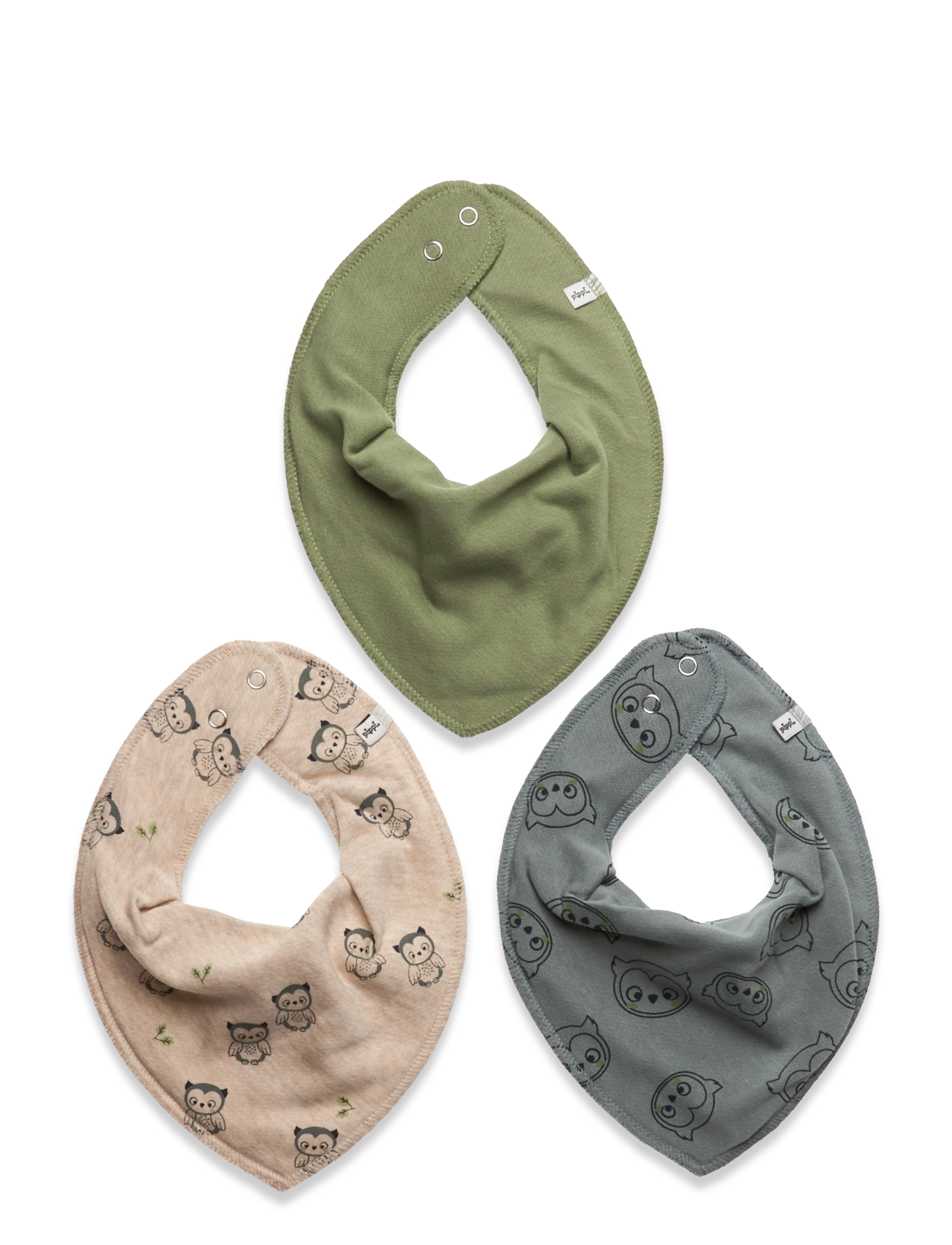 Pippi Bandana Bib Boy -AOP (3-pack) - Inspiration - LEAD / multi