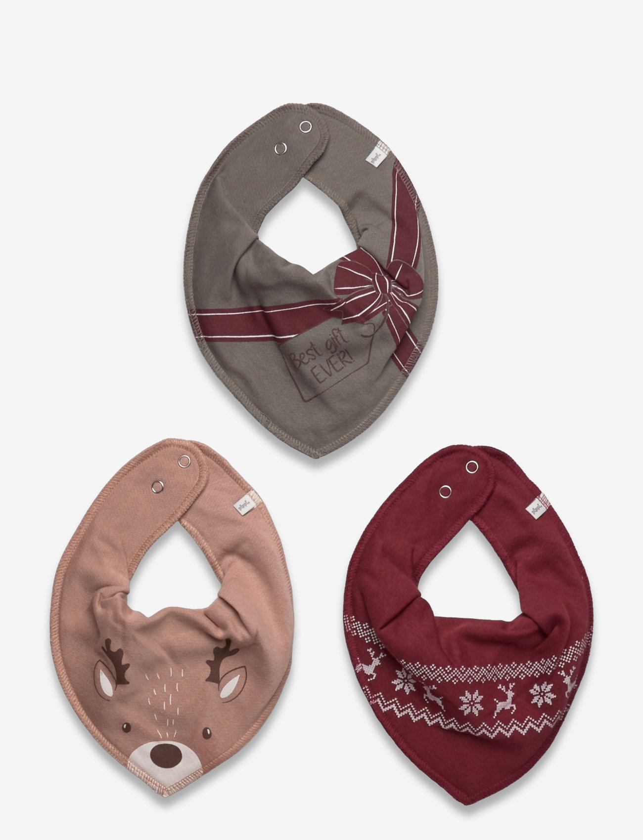 Pippi - Bandana Bib Uni -AOP (3-pack) - die niedrigsten preise - new maroon - 0