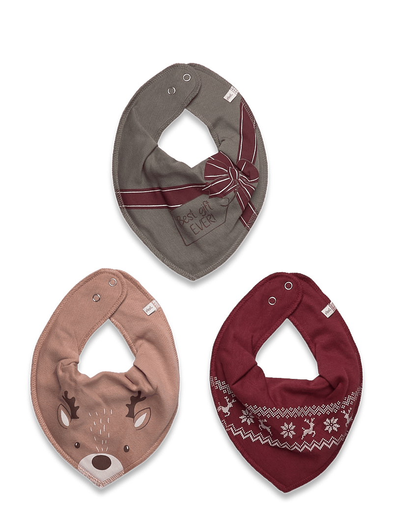 Pippi - Bandana Bib Uni -AOP (3-pack) - die niedrigsten preise - new maroon - 0