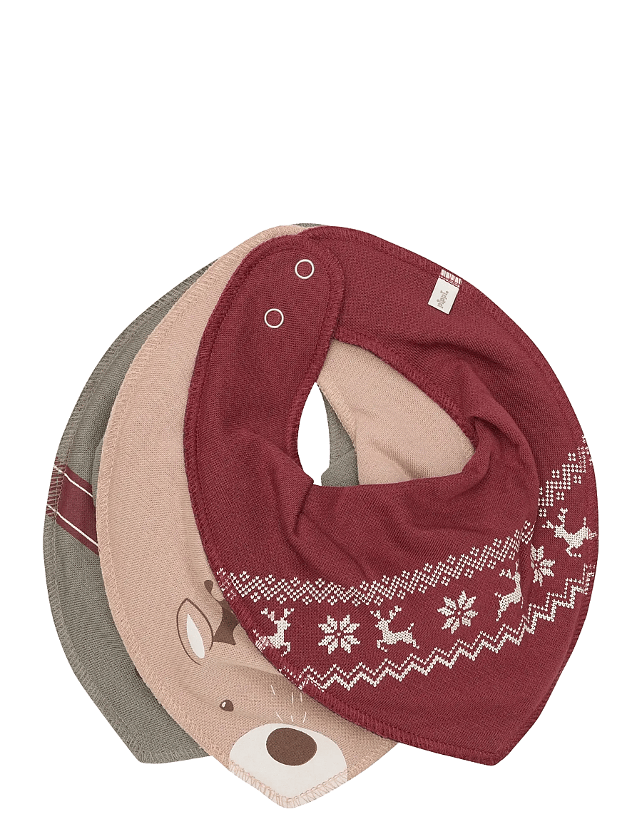 Pippi - Bandana Bib Uni -AOP (3-pack) - die niedrigsten preise - new maroon - 0